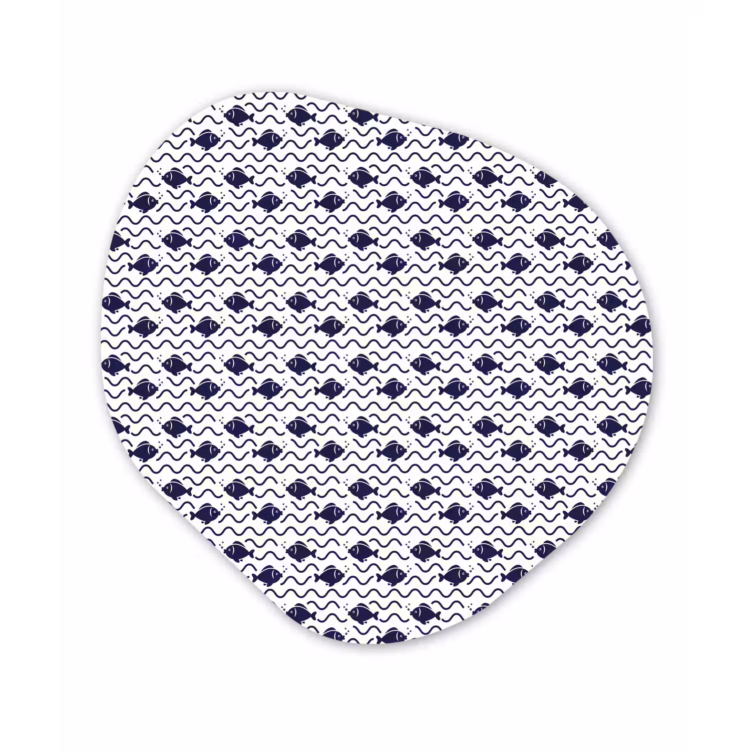 Oceaan - Visachtig - Blauw - Wit Wandcirkel Organisch Forex 3mm klein 629 -3d