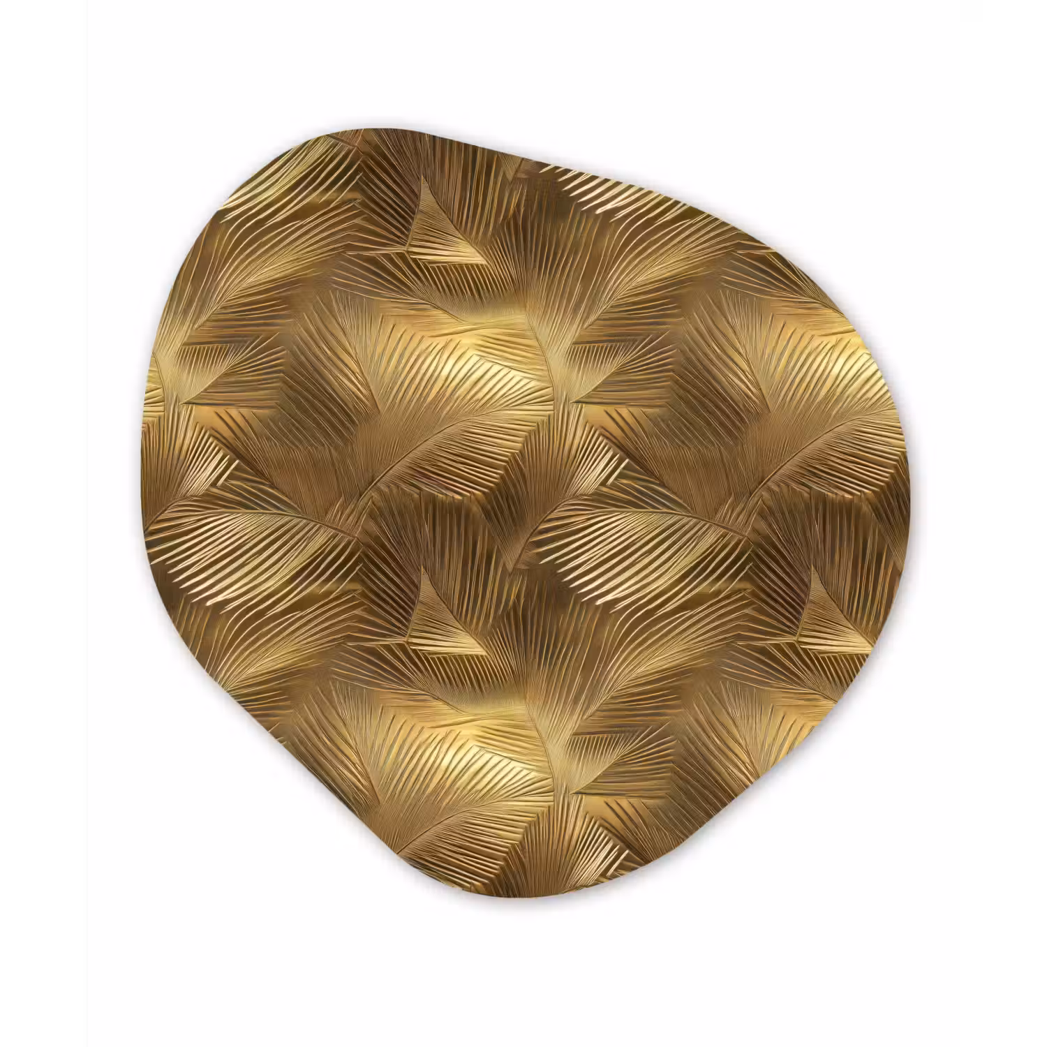 Palm - Waaier - Goud Wandcirkel Organisch Forex 3mm klein 629 -3d