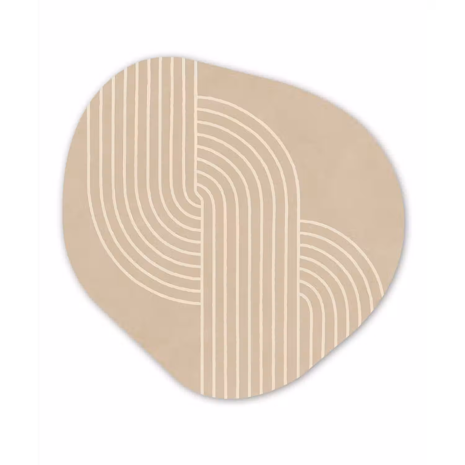 Parallelle lijnen - Lichte textuur - Beige Wandcirkel Organisch Forex 3mm klein -3d