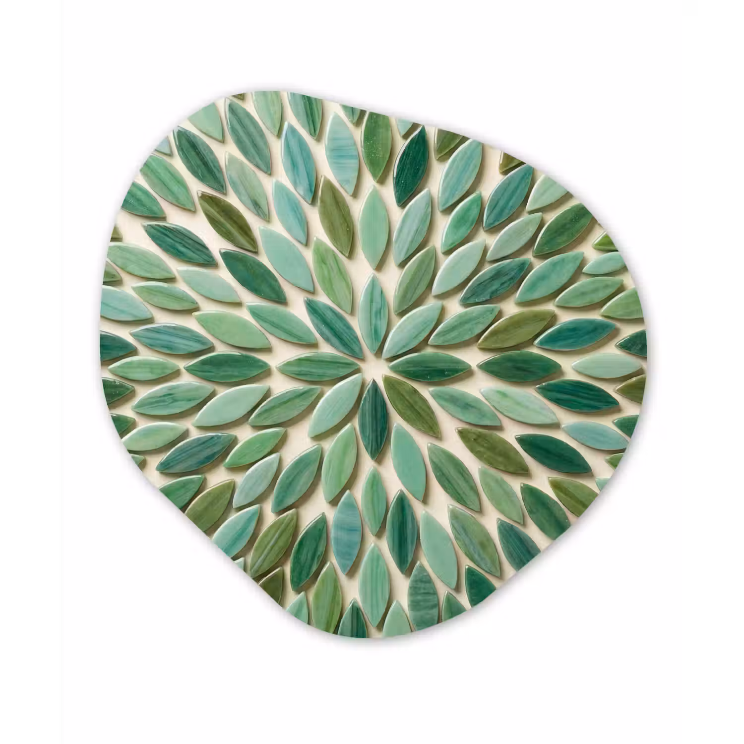 Patroon - Blad - Groen - Abstract Wandcirkel Organisch Forex 3mm klein -3d