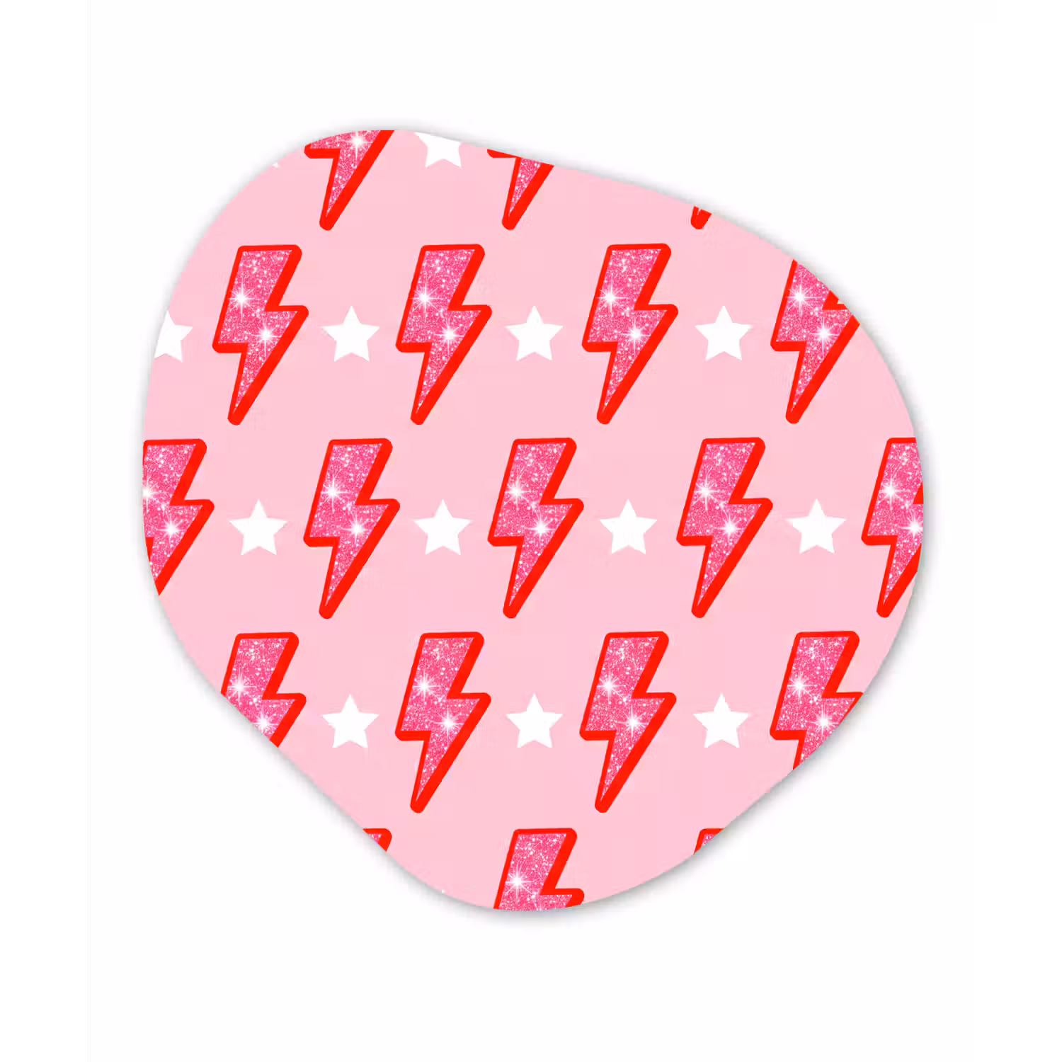 Patroon - Bliksem - Ster - Glitter - Roze Wandcirkel Organisch Forex 3mm klein -3d