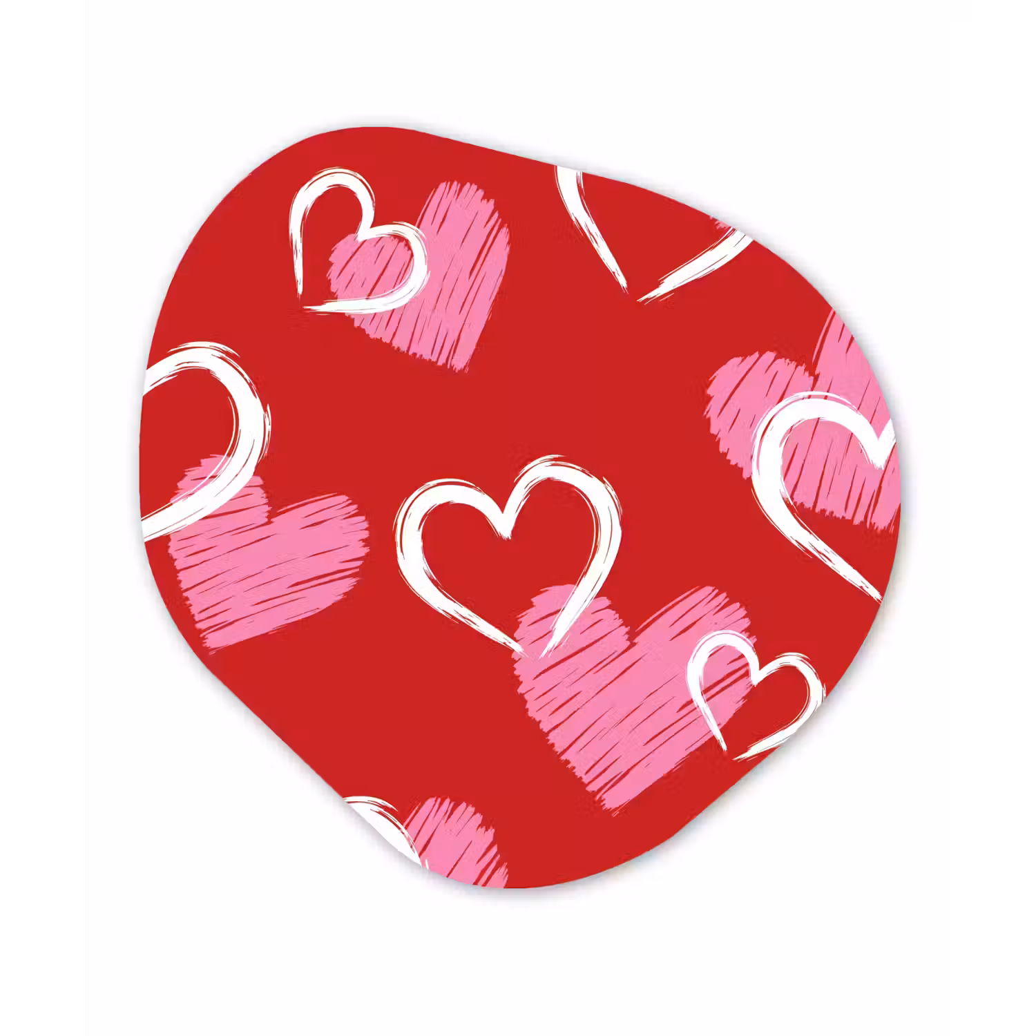 Patroon - Hartjes - Roze - Valentijn Wandcirkel Organisch Forex 3mm klein -3d