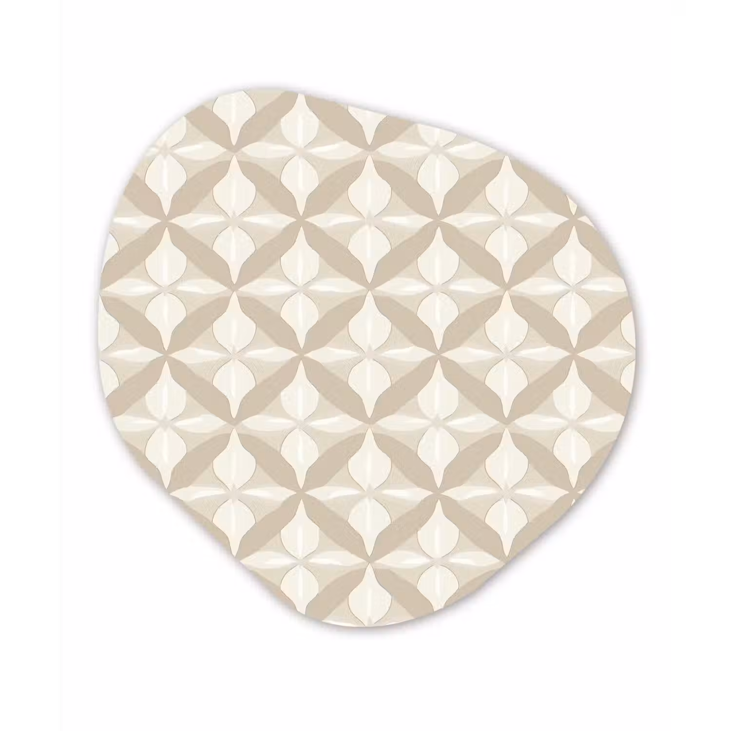 Patroon - Klassiek - Beige Wandcirkel Organisch Forex 3mm klein 629 -3d
