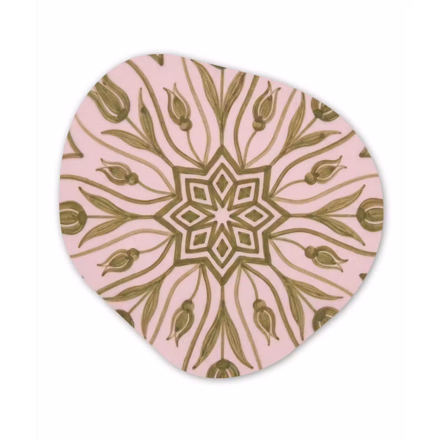 Patroon - Mandala - Decoratie - Abstract - Groen Wandcirkel Organisch Forex 3mm klein -3d