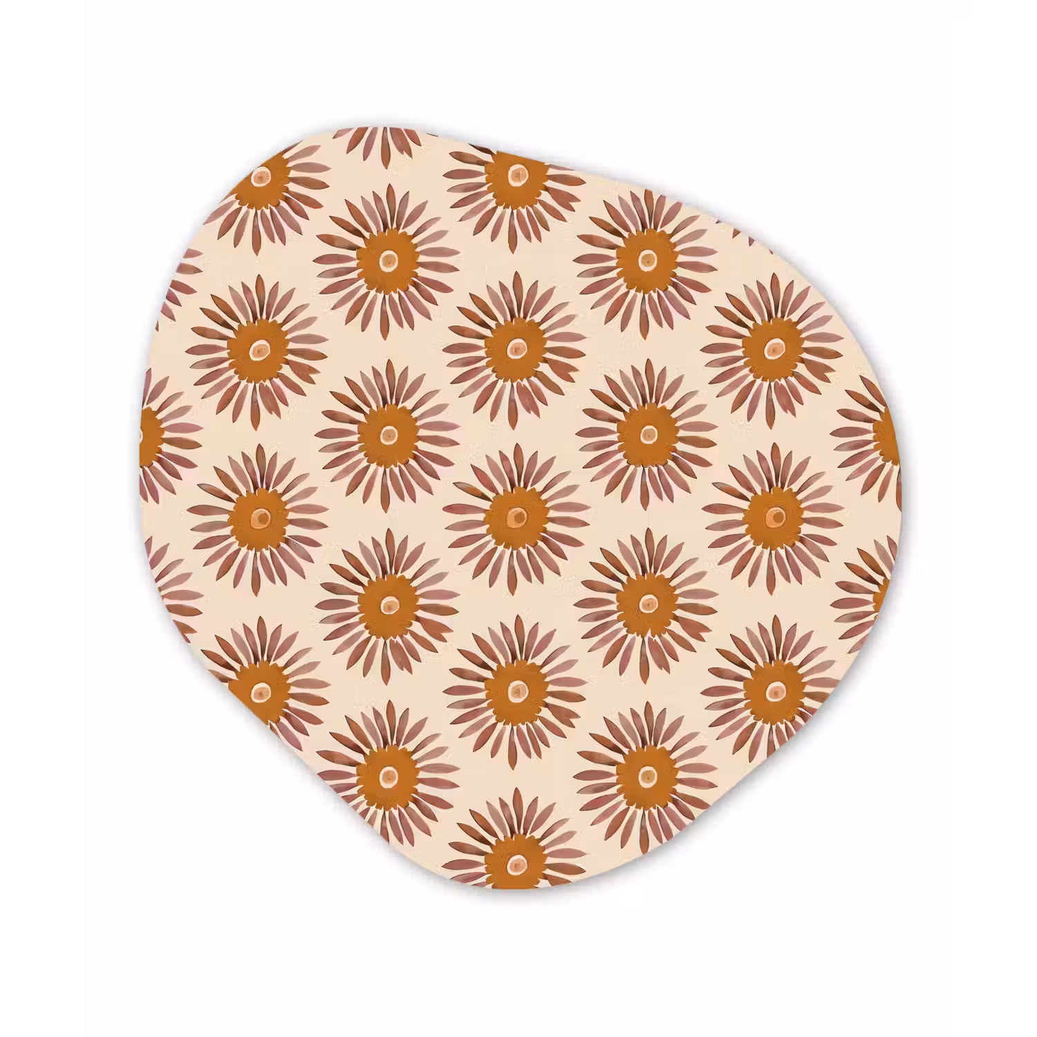 Patroon - Retro - Bruin Wandcirkel Organisch Forex 3mm klein 629 -3d