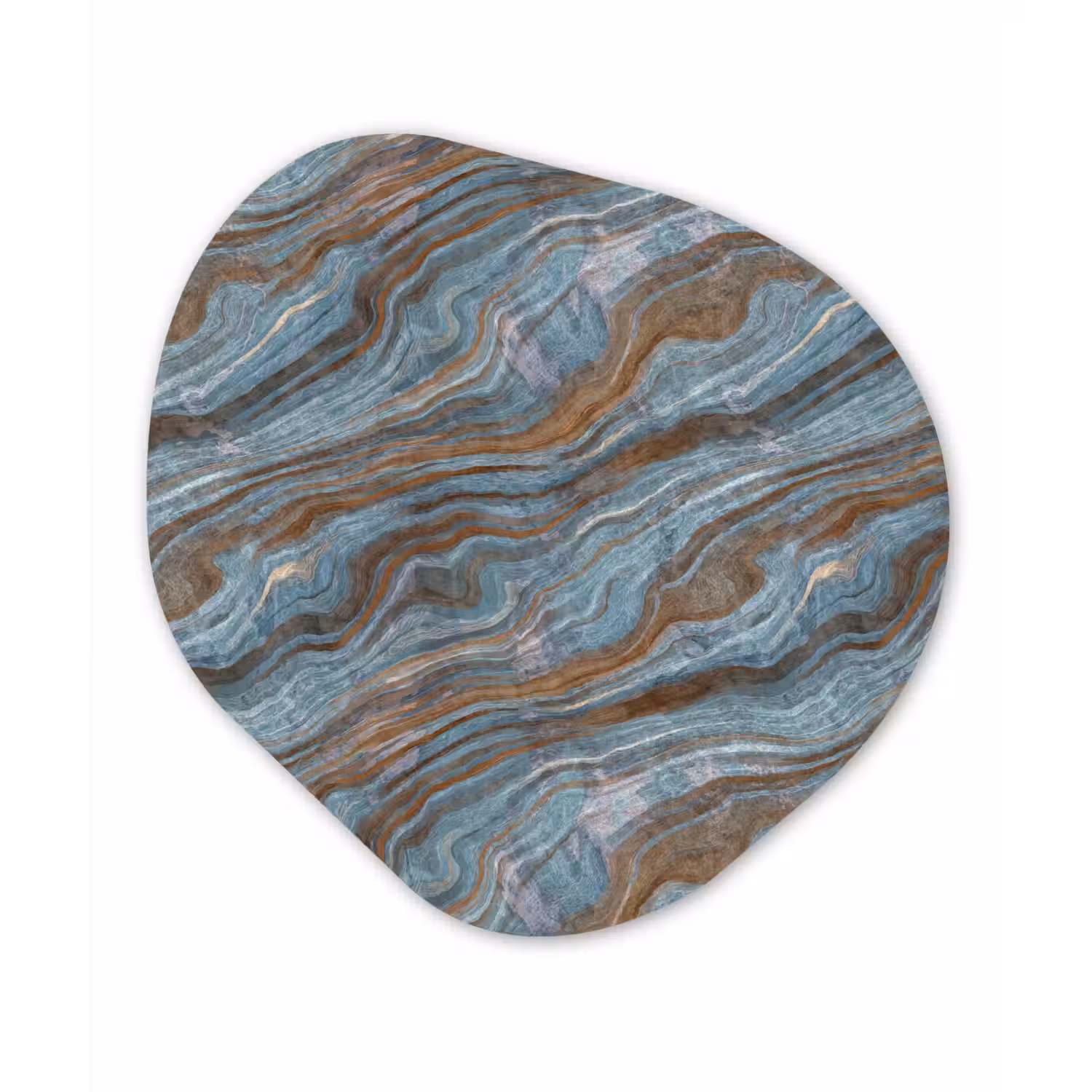 Patroon - Steen - Blauw Wandcirkel Organisch Forex 3mm klein 629 -3d