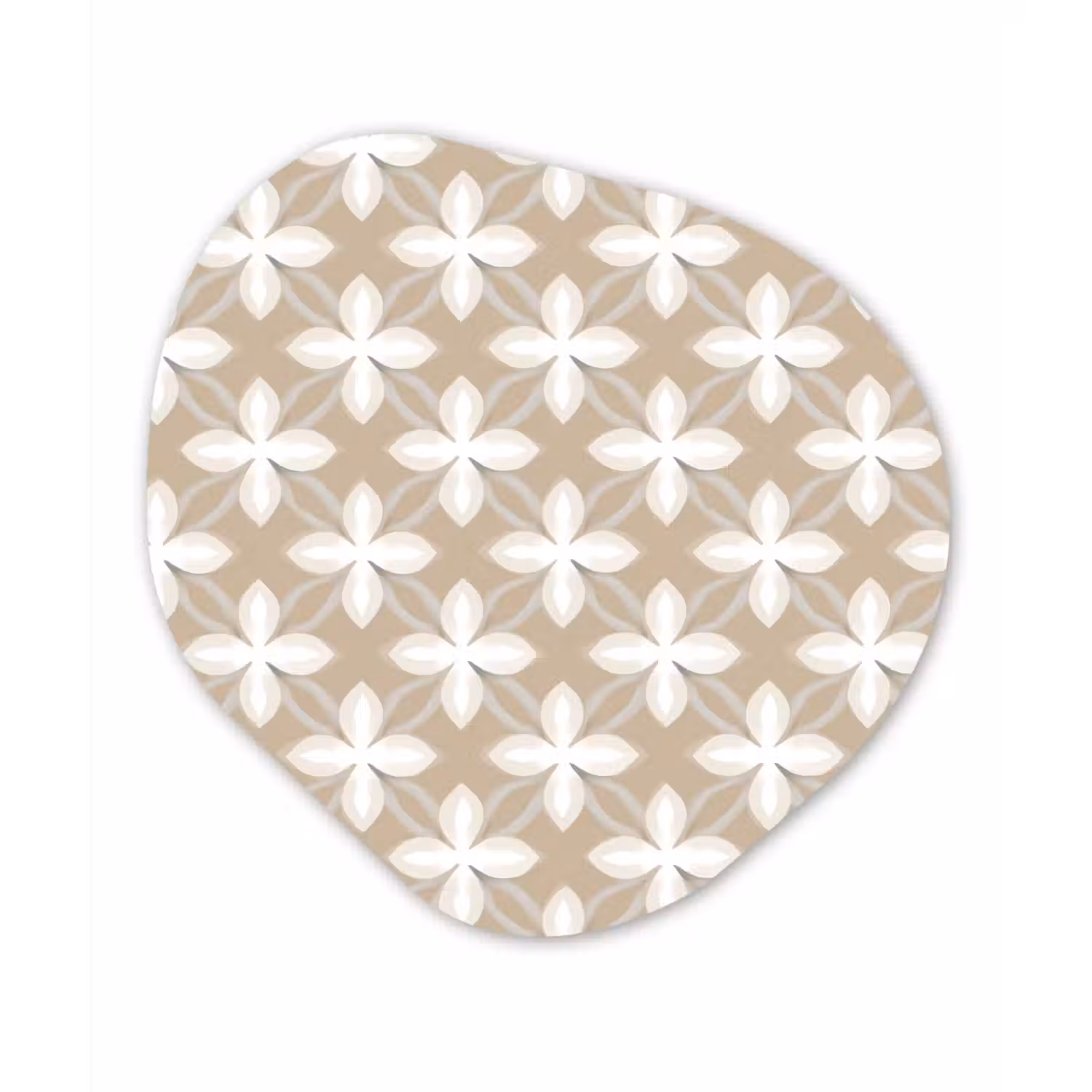 Patroon - Symmetrisch - Beige Wandcirkel Organisch Forex 3mm klein 629 -3d