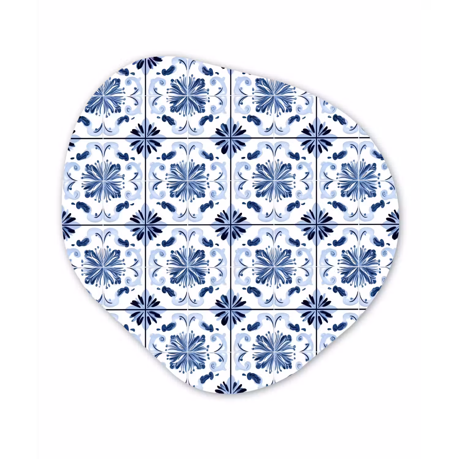 Patroon - Tegel - Blauw Wandcirkel Organisch Forex 3mm klein 629 -3d