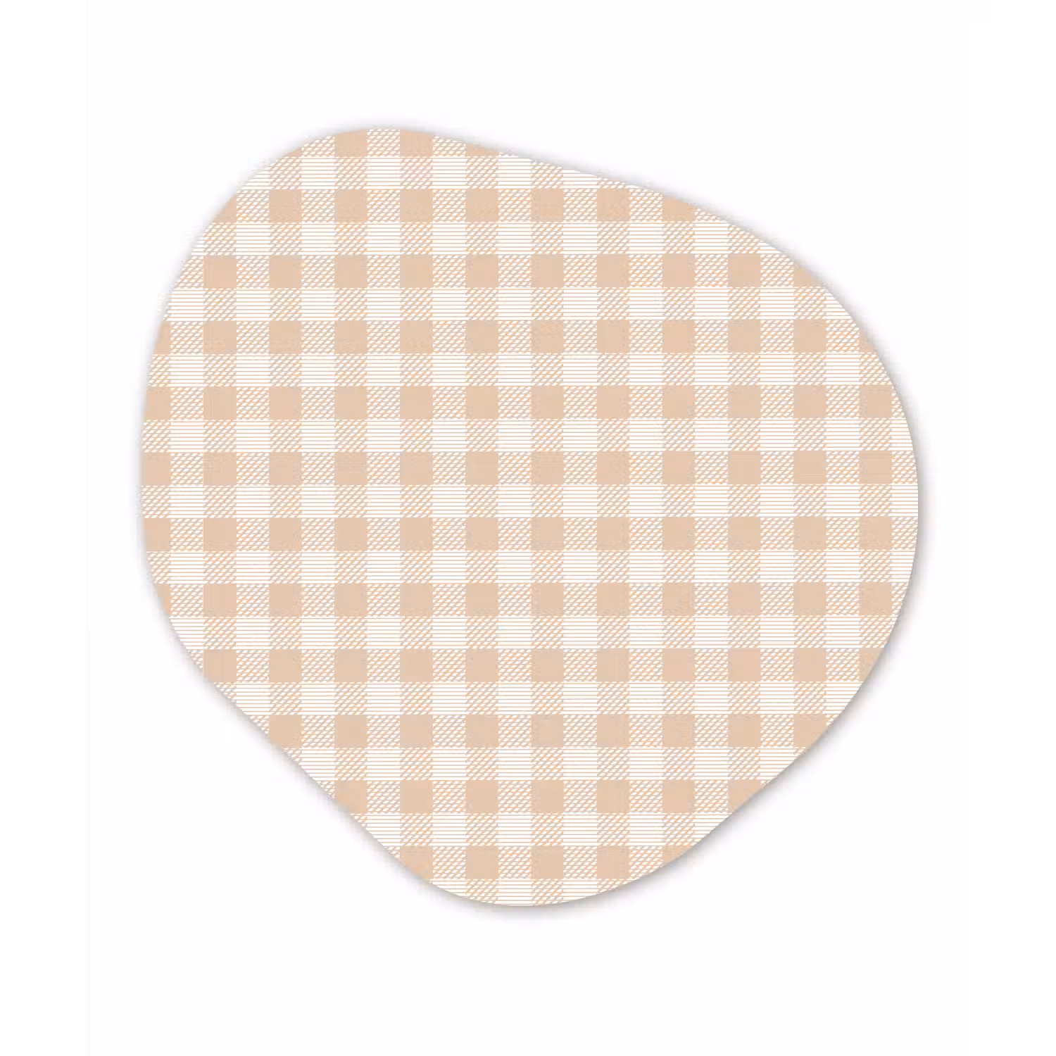 Plaid - Patroon - Vierkant - Beige Wandcirkel Organisch Forex 3mm klein 629 -3d