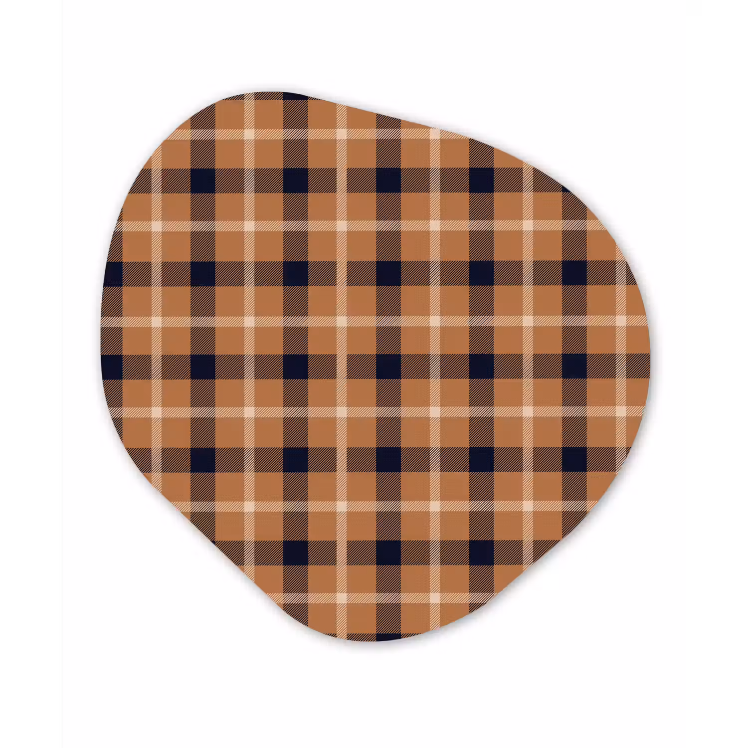 Plaid - Patroon - Vierkant - Bruin Wandcirkel Organisch Forex 3mm klein 629 -3d