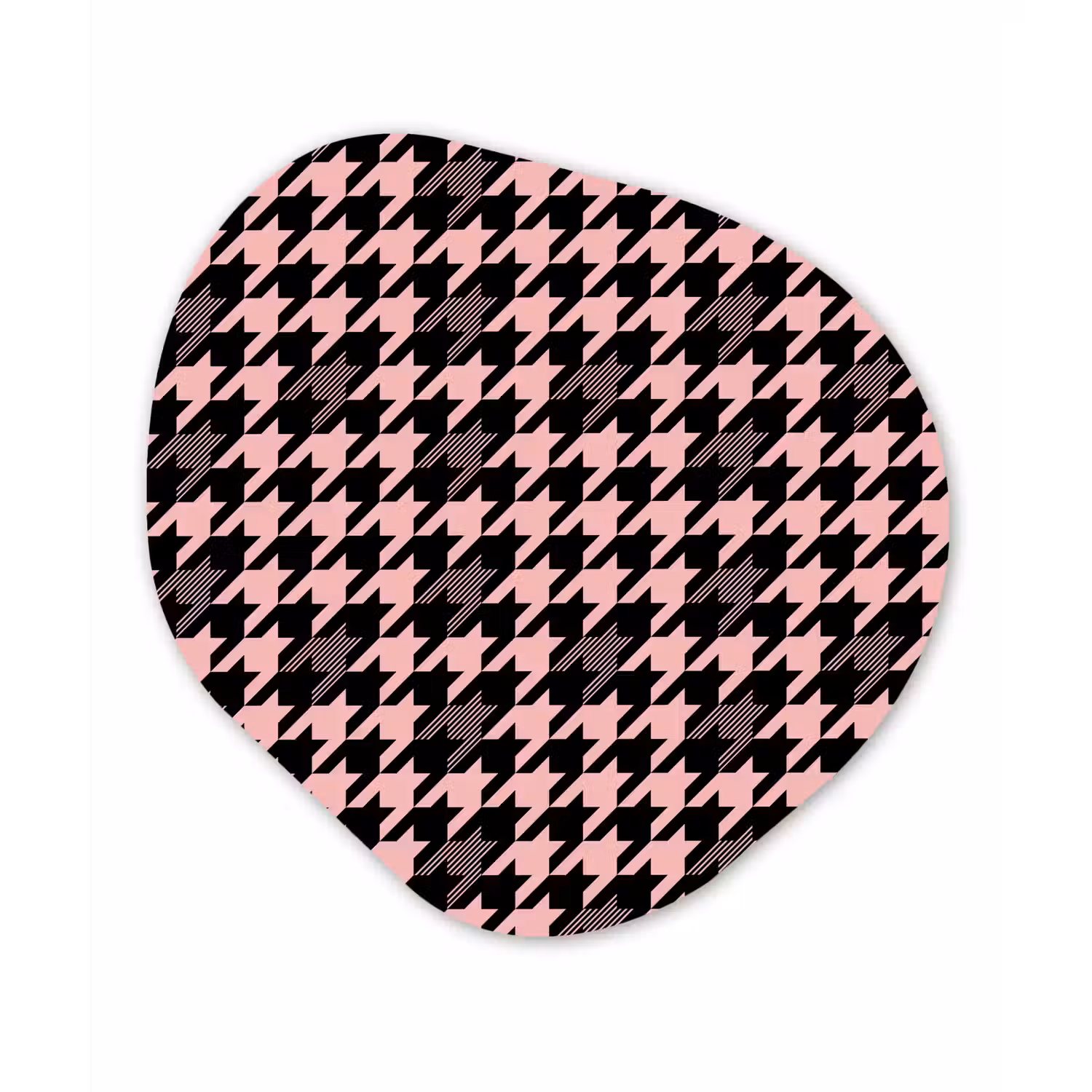 Plaid - Patroon - Zwart - Roze Wandcirkel Organisch Forex 3mm klein 629 -3d