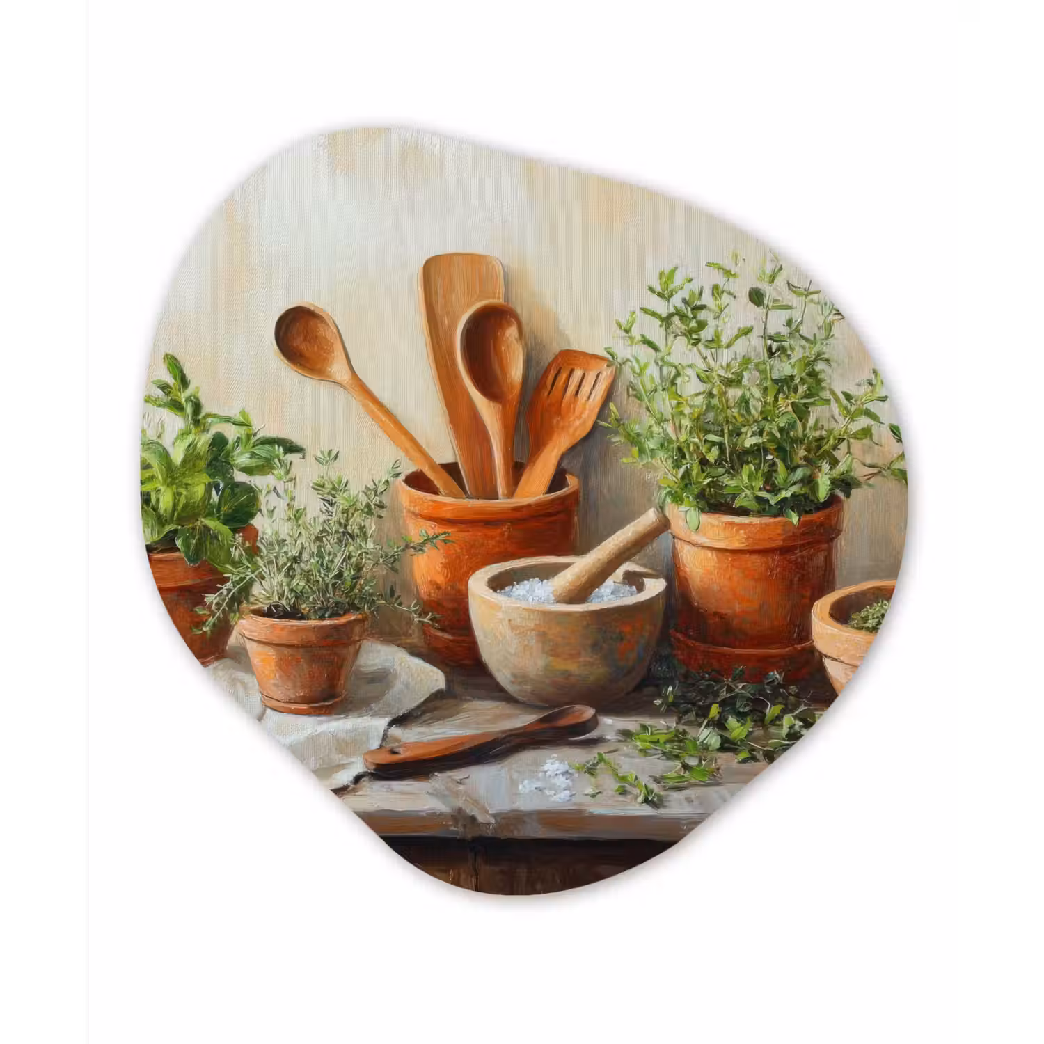 Potten - Kruiden - Hout Wandcirkel Organisch Forex 3mm klein -3d
