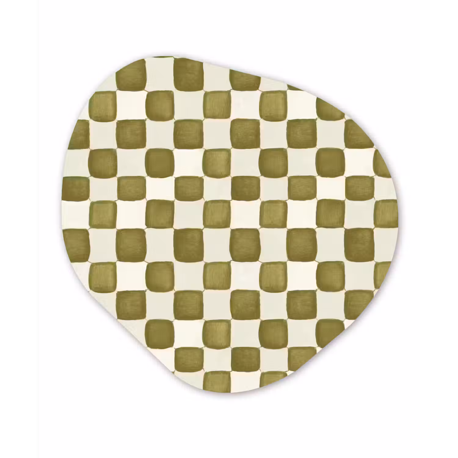 Schaak - Patroon - Groen Wandcirkel Organisch Forex 3mm klein 629 -3d