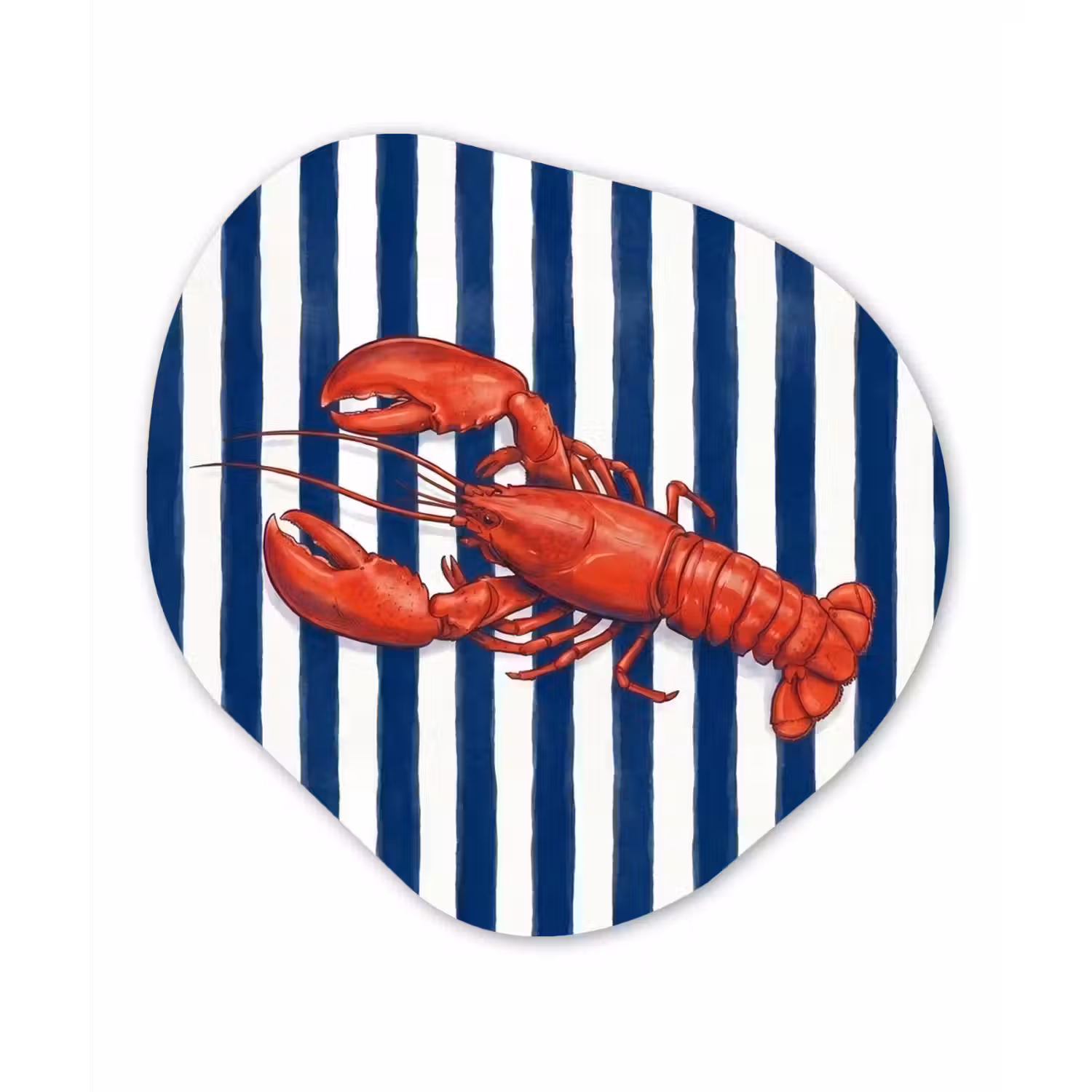 Schaaldier - Kreeft - Marine - Illustratie - Rood Wandcirkel Organisch Forex 3mm klein -3d