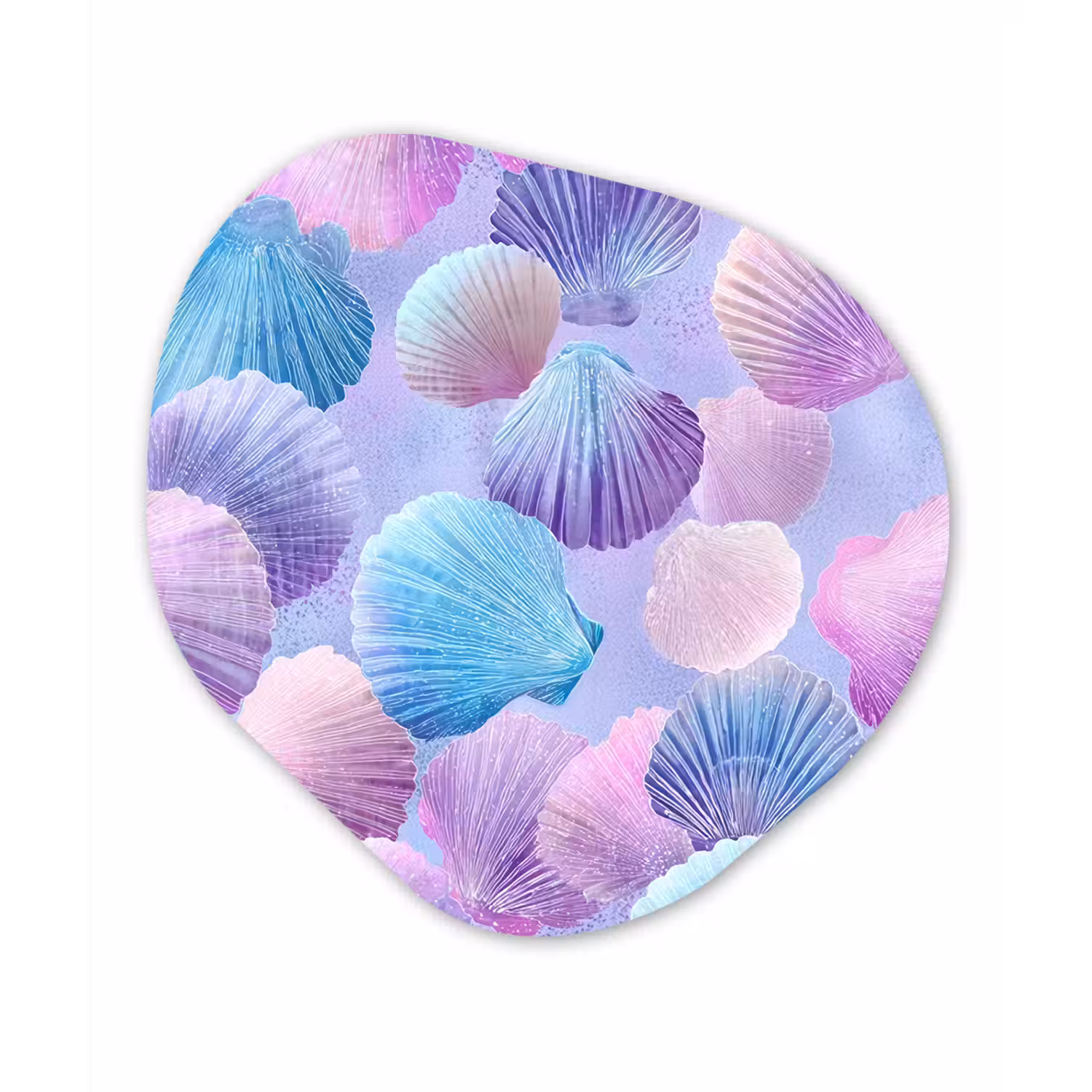 Schelpen - Paars - Blauw - Patroon Wandcirkel Organisch Forex 3mm klein -3d