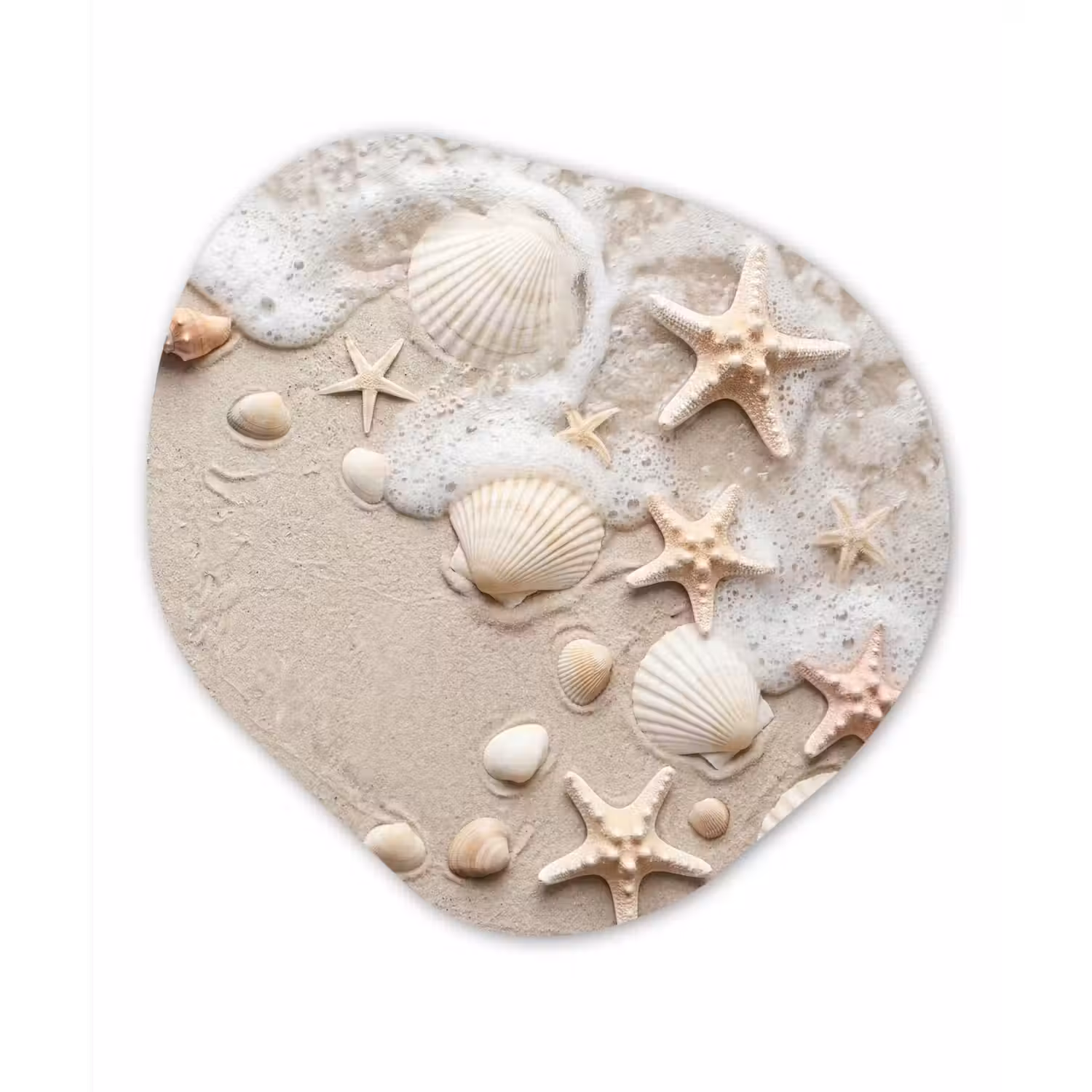 Schelpen - Zeesterren - Strand Wandcirkel Organisch Forex 3mm klein -3d