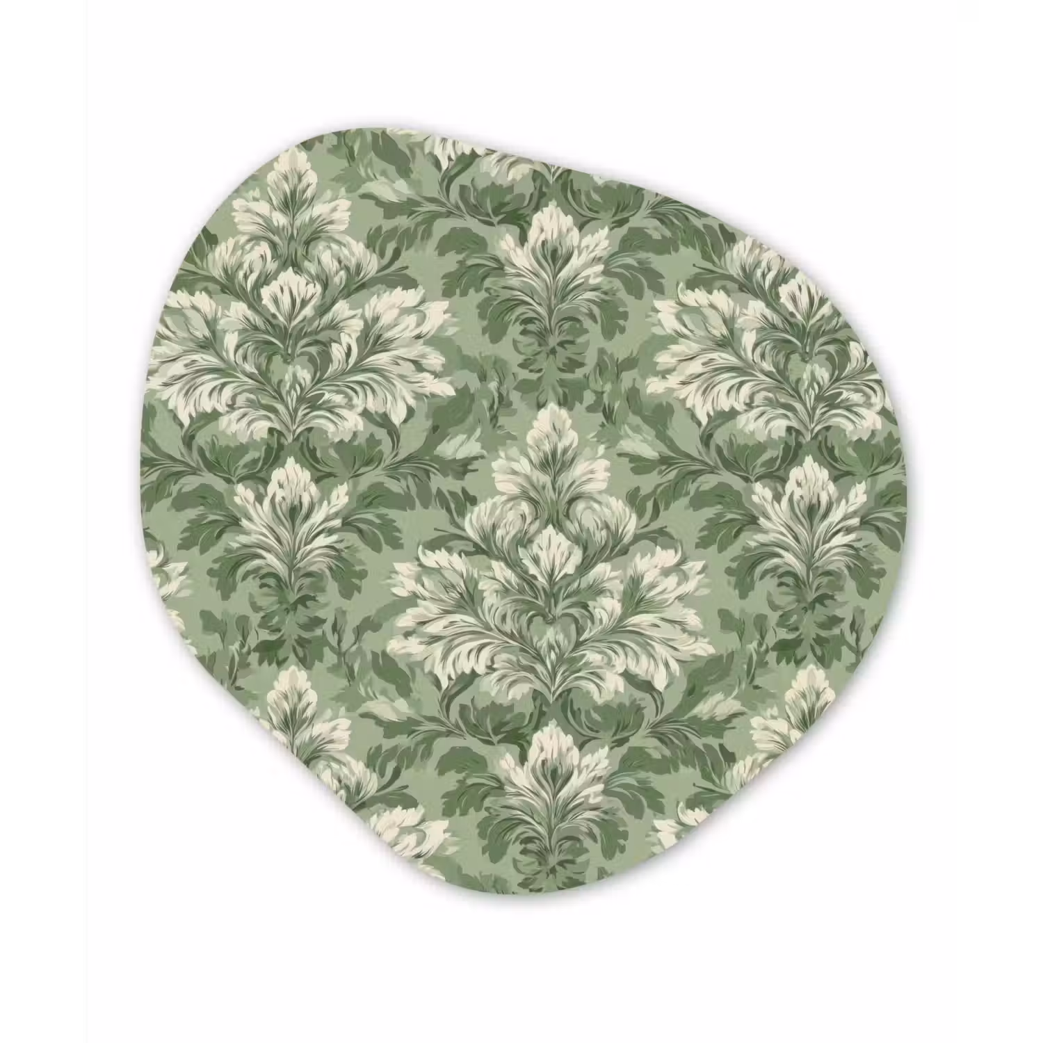 Sierlijk - Lichtgroen - Planten - Patroon - Getailleerd Wandcirkel Organisch Forex 3mm klein 629 -3d