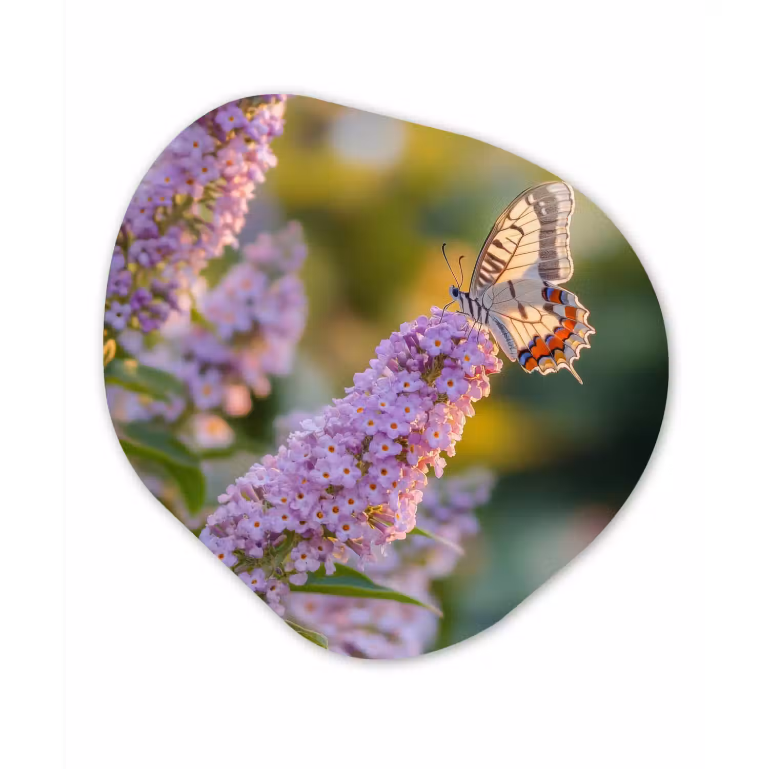 Sierlijke - Vlinder - Paarse - Bloemen Wandcirkel Organisch Forex 3mm klein -3d