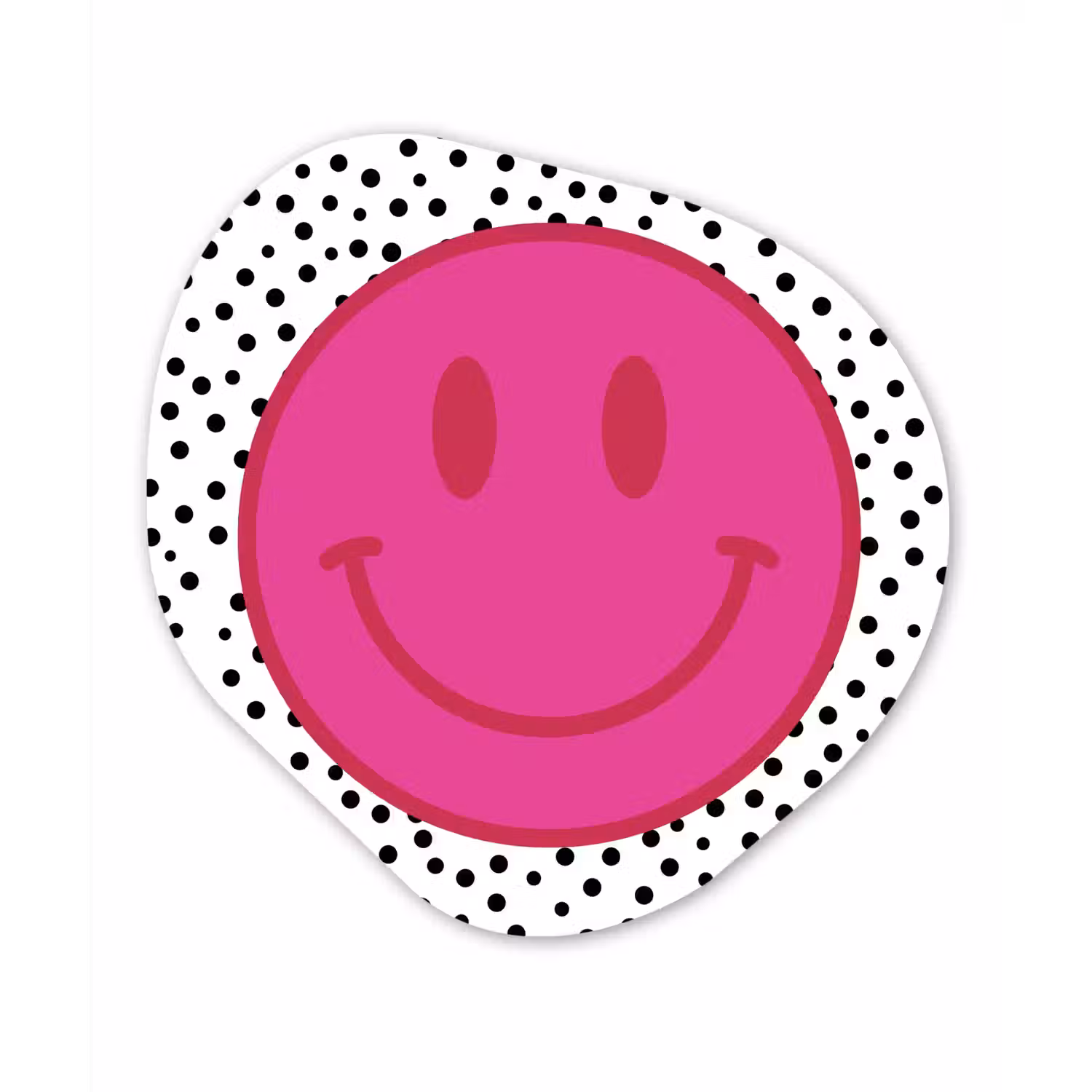 Smiley - Roze - Stippen Wandcirkel Organisch Forex 3mm klein -3d