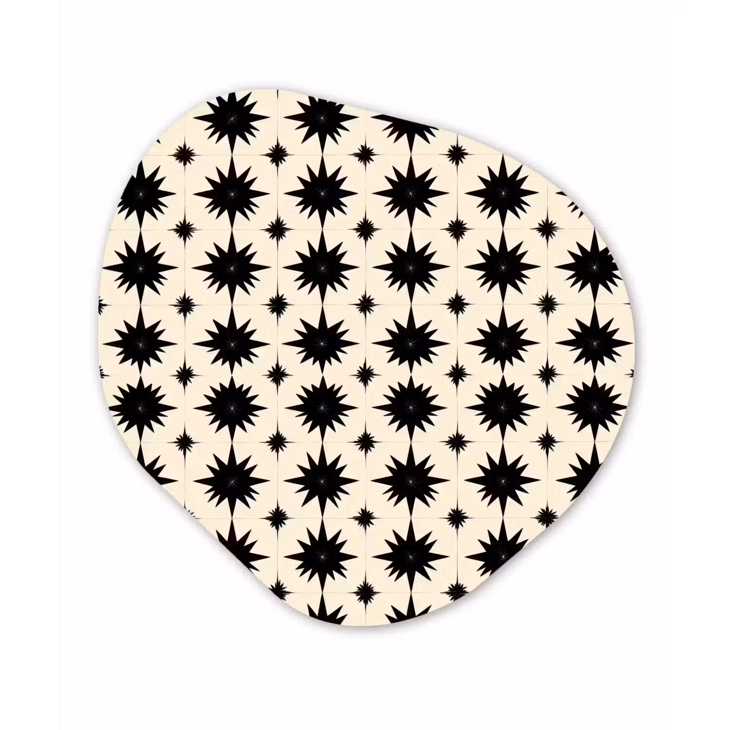 Stervormen - Geometrisch - Zwart Wandcirkel Organisch Forex 3mm klein 629 -3d
