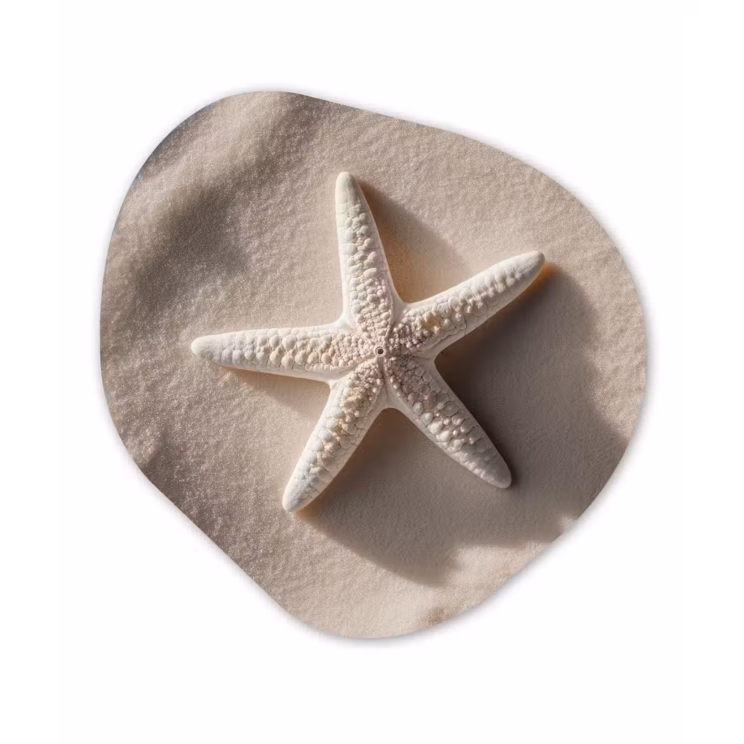 Strand - Zeester - Zand - Beige Wandcirkel Organisch Forex 3mm klein -3d