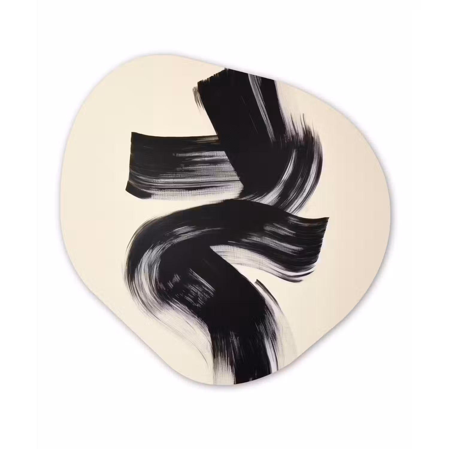 Strepen - Zwart - Abstract Wandcirkel Organisch Forex 3mm klein -3d