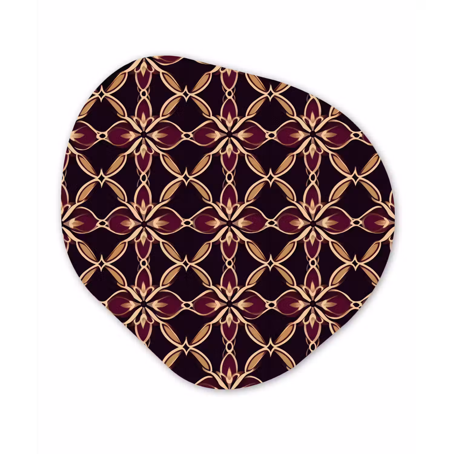 Symmetrisch - Tegel - Burgundy Wandcirkel Organisch Forex 3mm klein 629 -3d