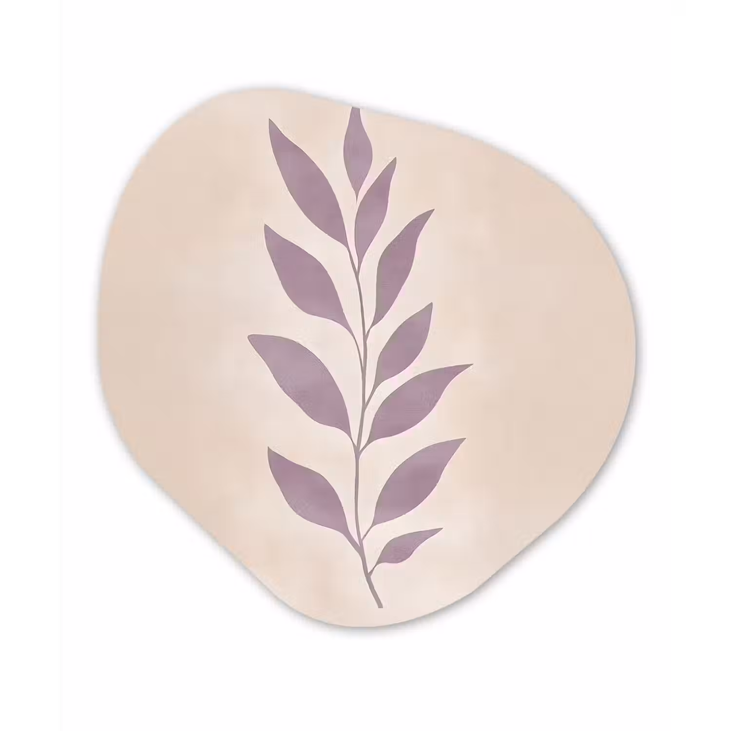 Tak - Bladeren - Minimalistisch - Beige Wandcirkel Organisch Forex 3mm klein -3d