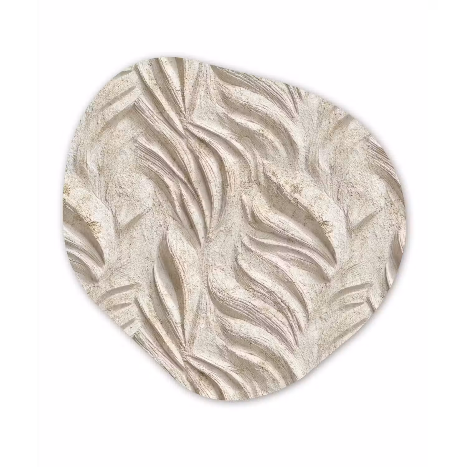 Textuur - Reliëf - Beige Wandcirkel Organisch Forex 3mm klein 629 -3d