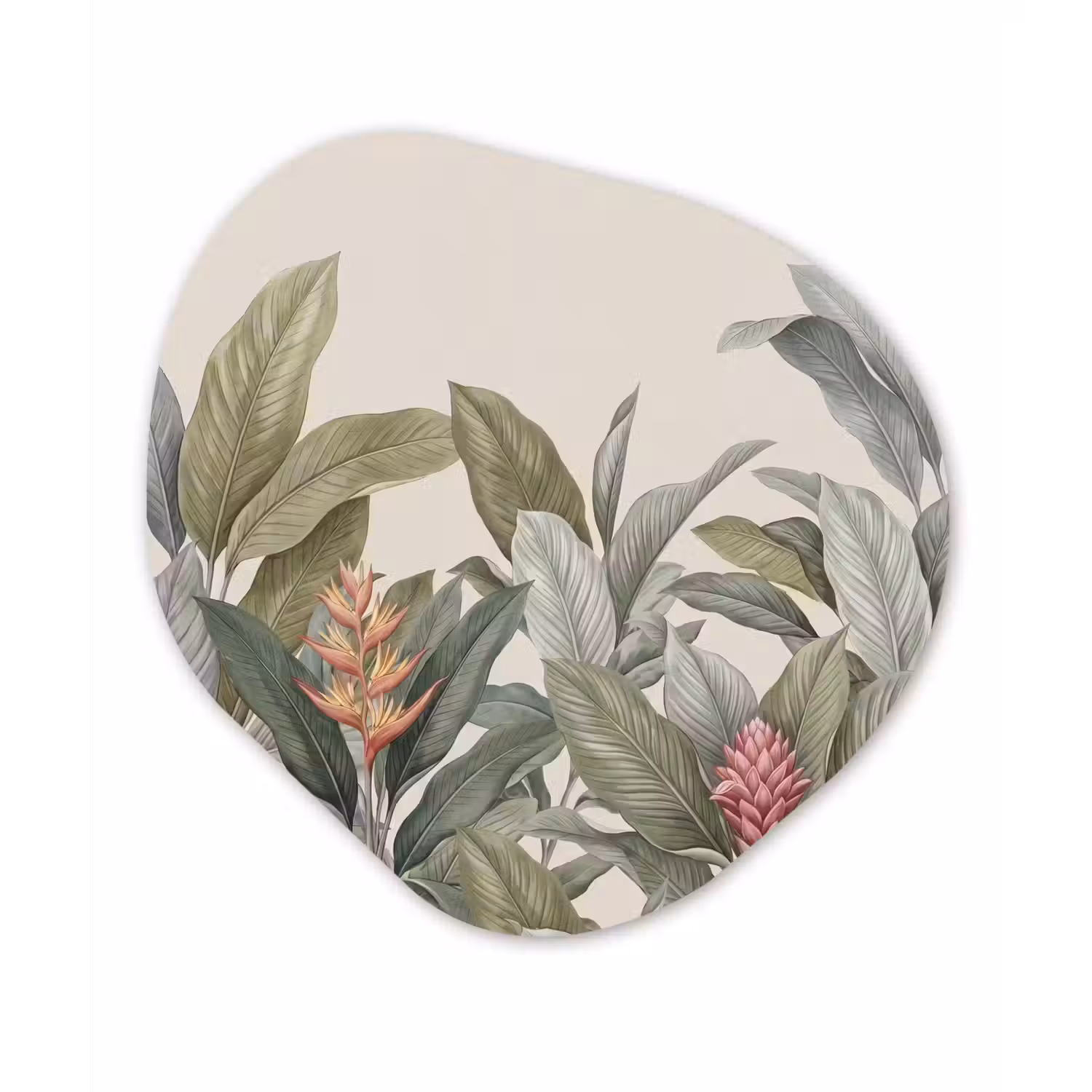 Tropisch - Planten - Modern - Groen Wandcirkel Organisch Forex 3mm klein -3d