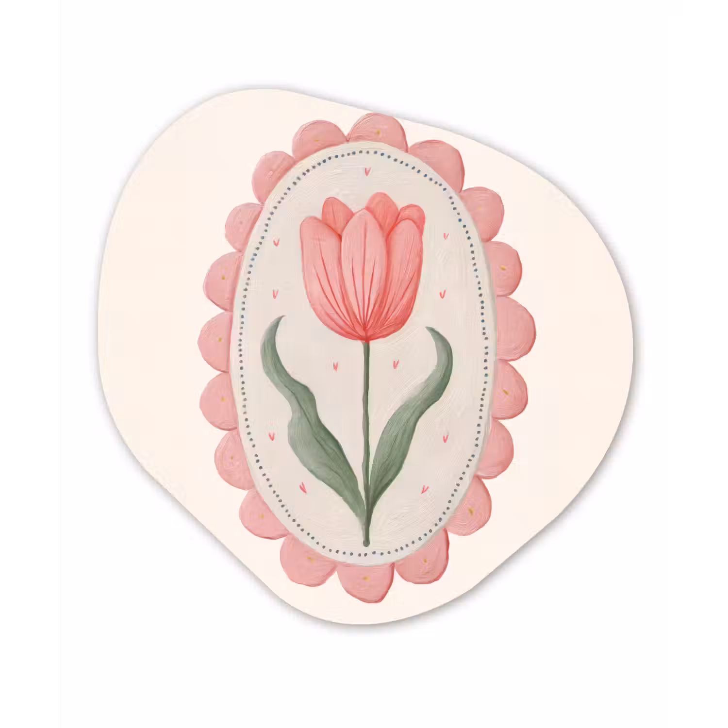 Tulp - Lijst - Ovaal - Illustratie Wandcirkel Organisch Forex 3mm klein -3d