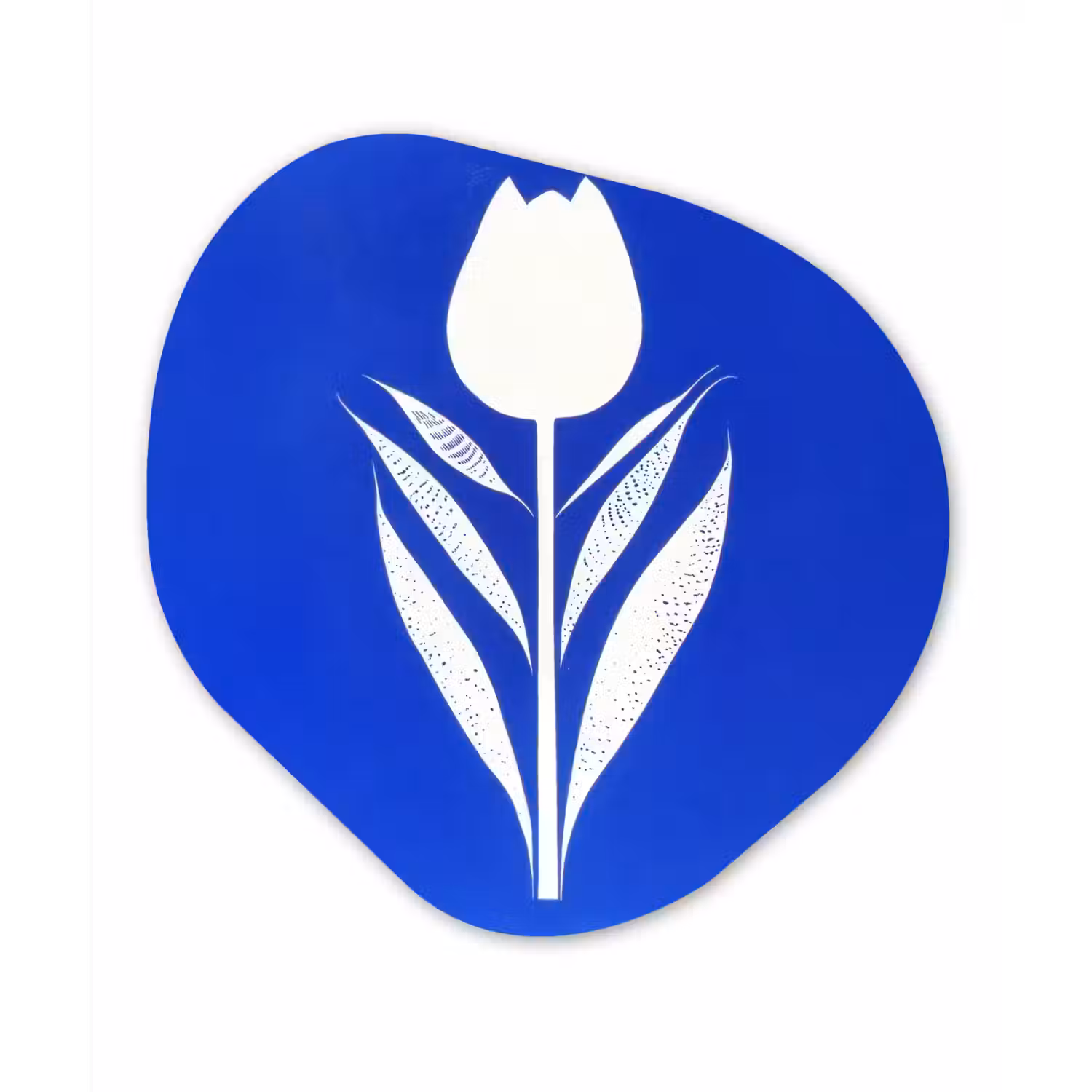 Tulp - Minimalistisch - Bladeren - Wit Wandcirkel Organisch Forex 3mm klein -3d