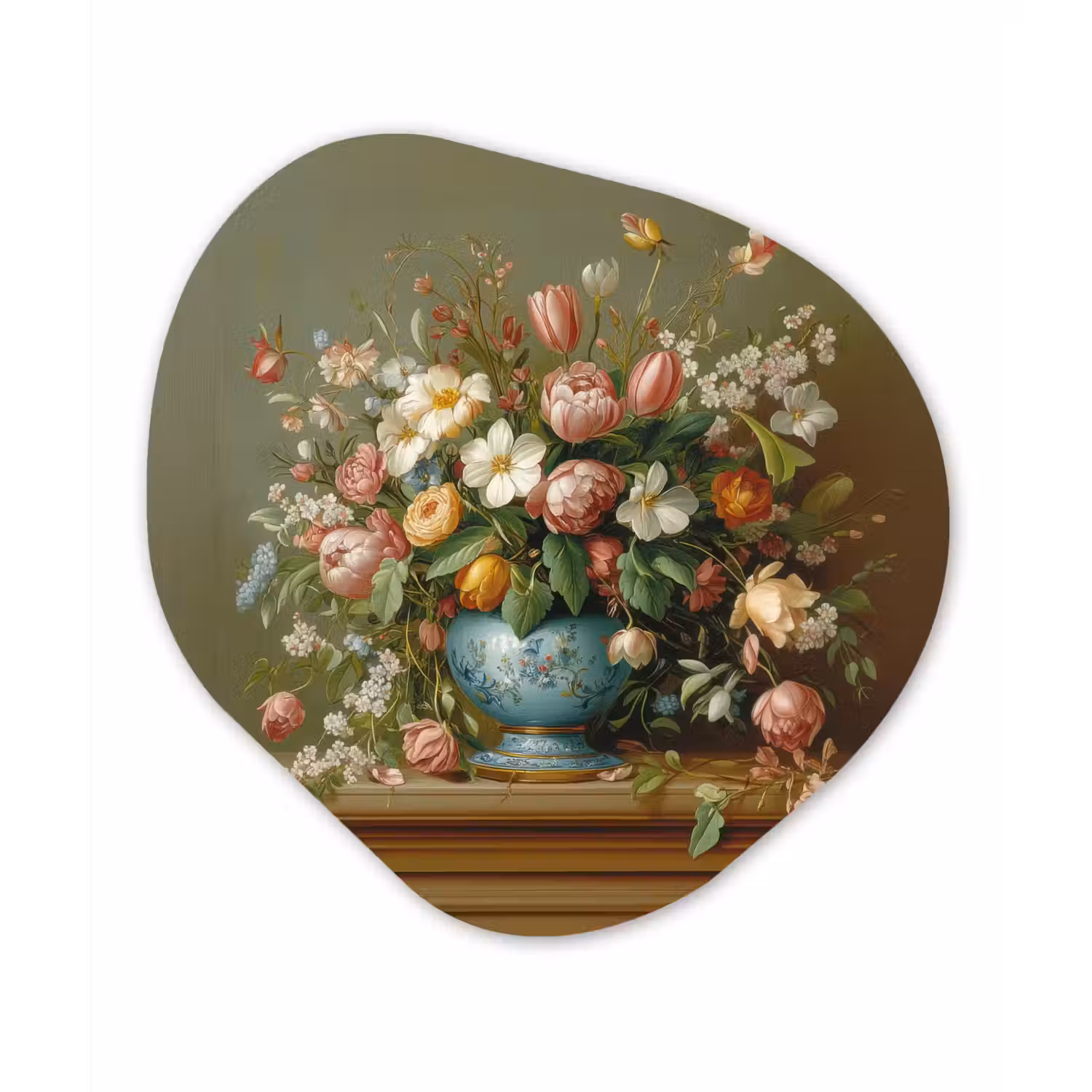 Vaas - Pastel - Kleuren - Bloemen Wandcirkel Organisch Forex 3mm klein -3d