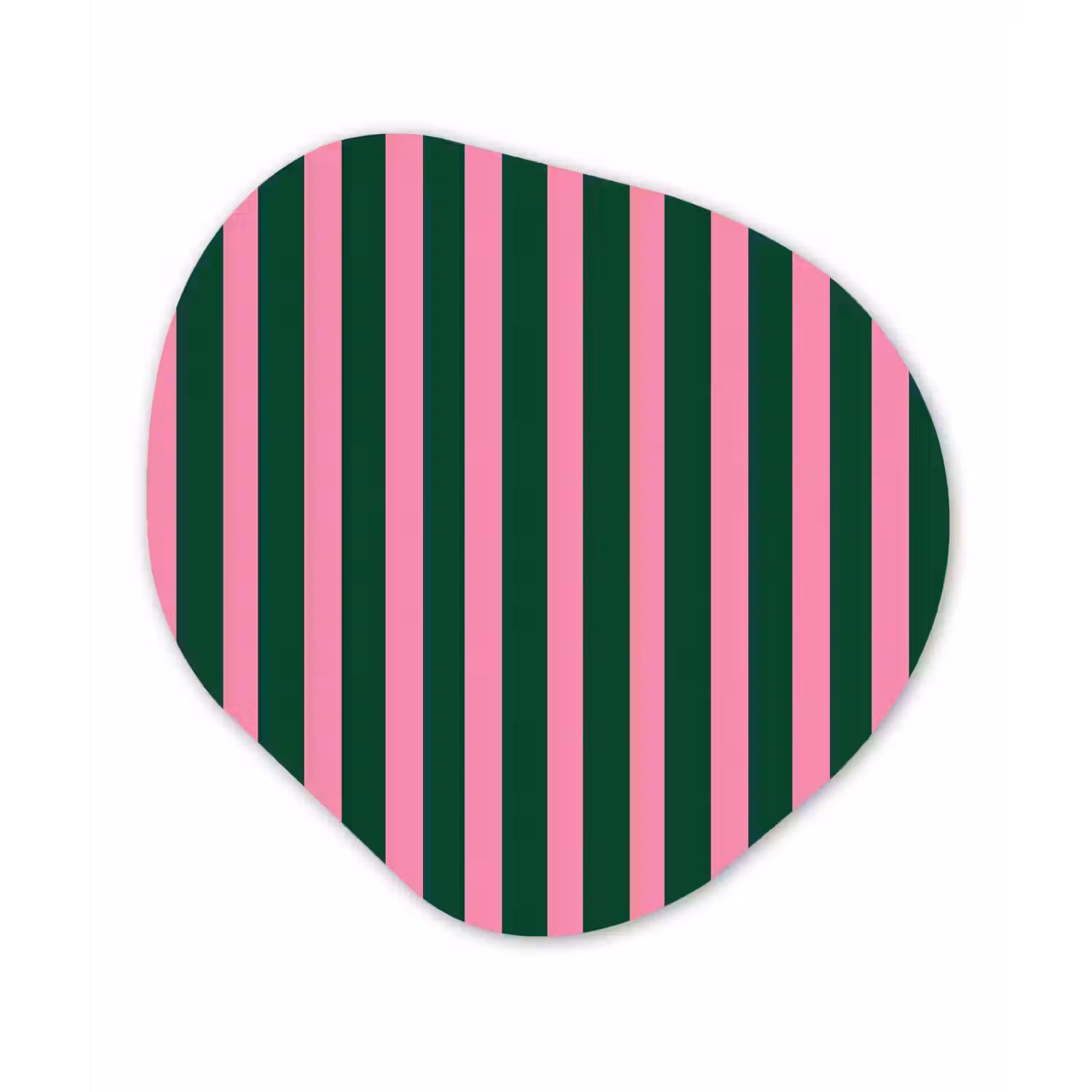 Verticale strepen - Groen - Roze Wandcirkel Organisch Forex 3mm klein 629 -3d
