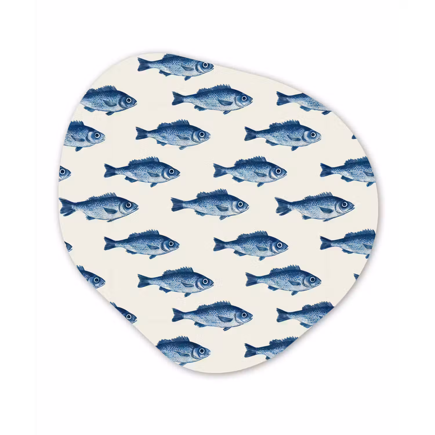 Vis - Patroon - Blauw Wandcirkel Organisch Forex 3mm klein 629 -3d