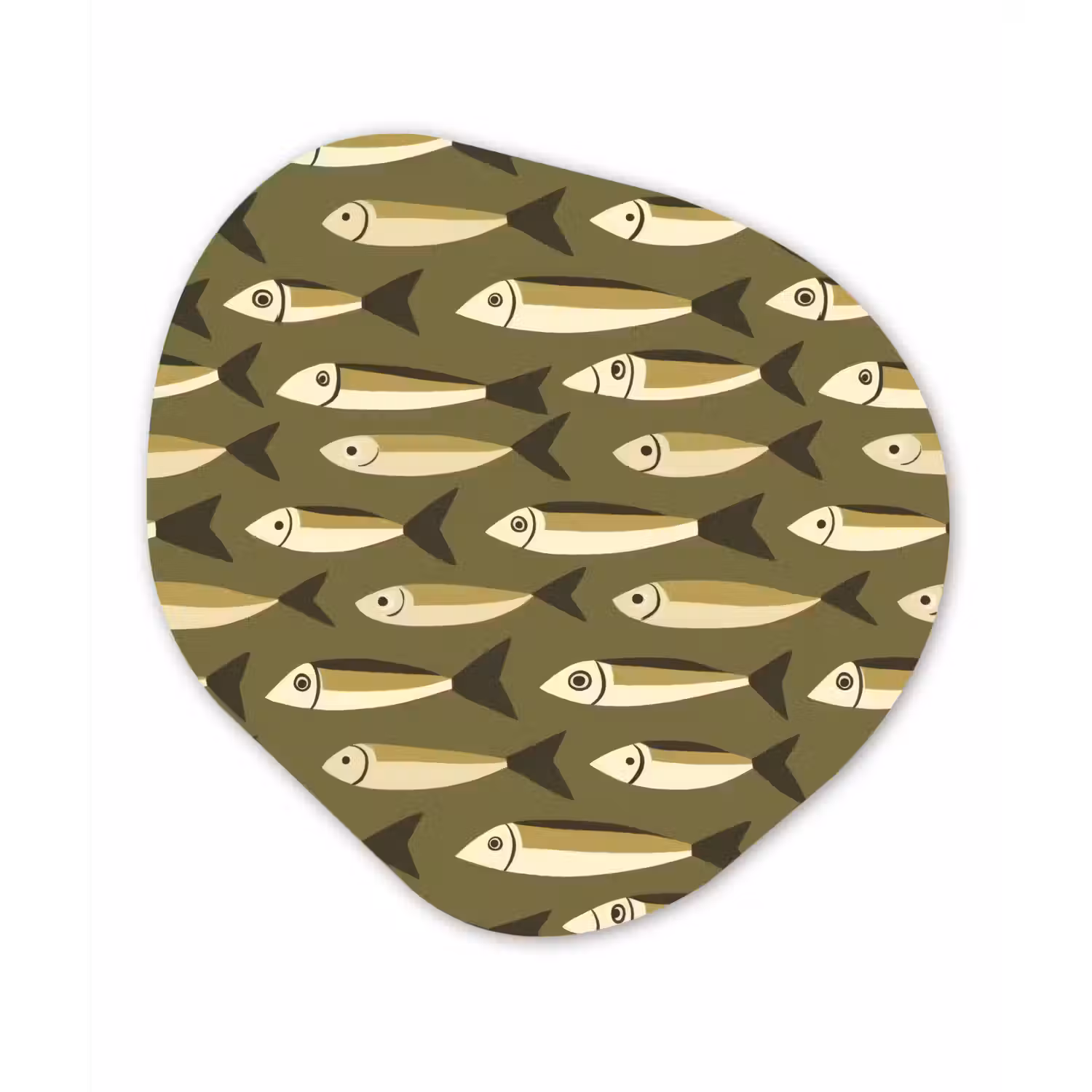 Vis - Patroon - Groen Wandcirkel Organisch Forex 3mm klein 629 -3d