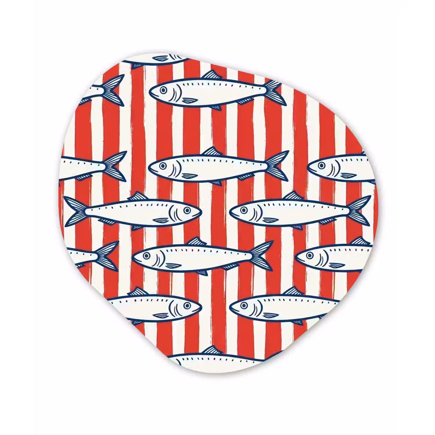 Vis - Patroon - Strepen - Illustratie - Rood Wandcirkel Organisch Forex 3mm klein -3d
