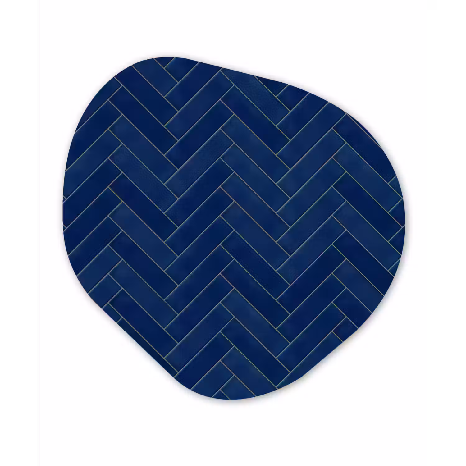 Visgraat - Wandtegel - Donkerblauw - Navy Blue Wandcirkel Organisch Forex 3mm klein 629 -3d