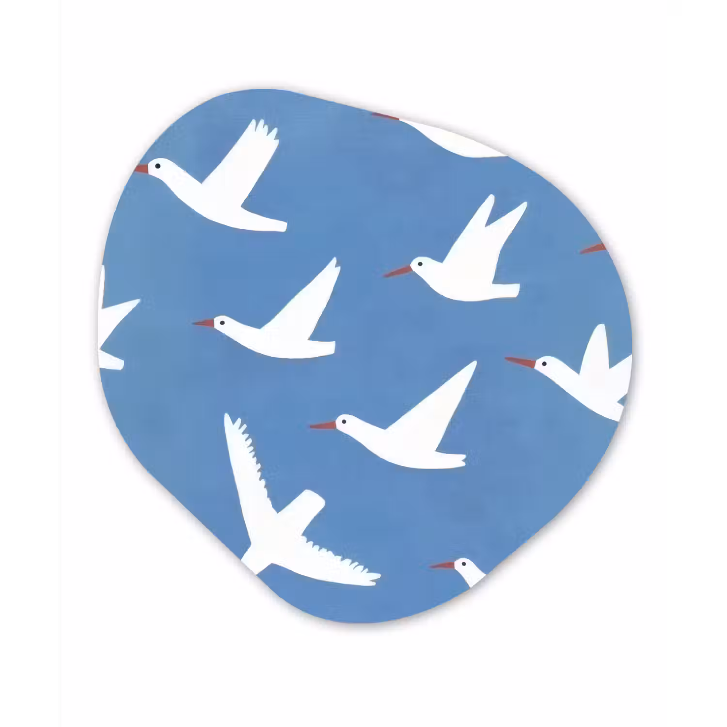 Vogels - Wit - Patroon Wandcirkel Organisch Forex 3mm klein -3d