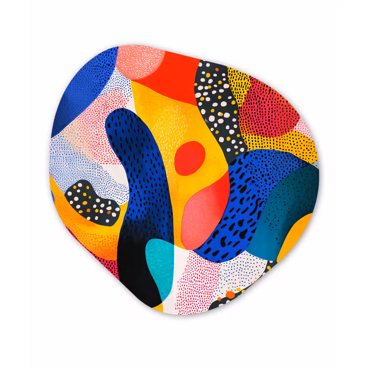 Vormen - Abstract - Stippels - Blauw Wandcirkel Organisch Forex 3mm klein -3d
