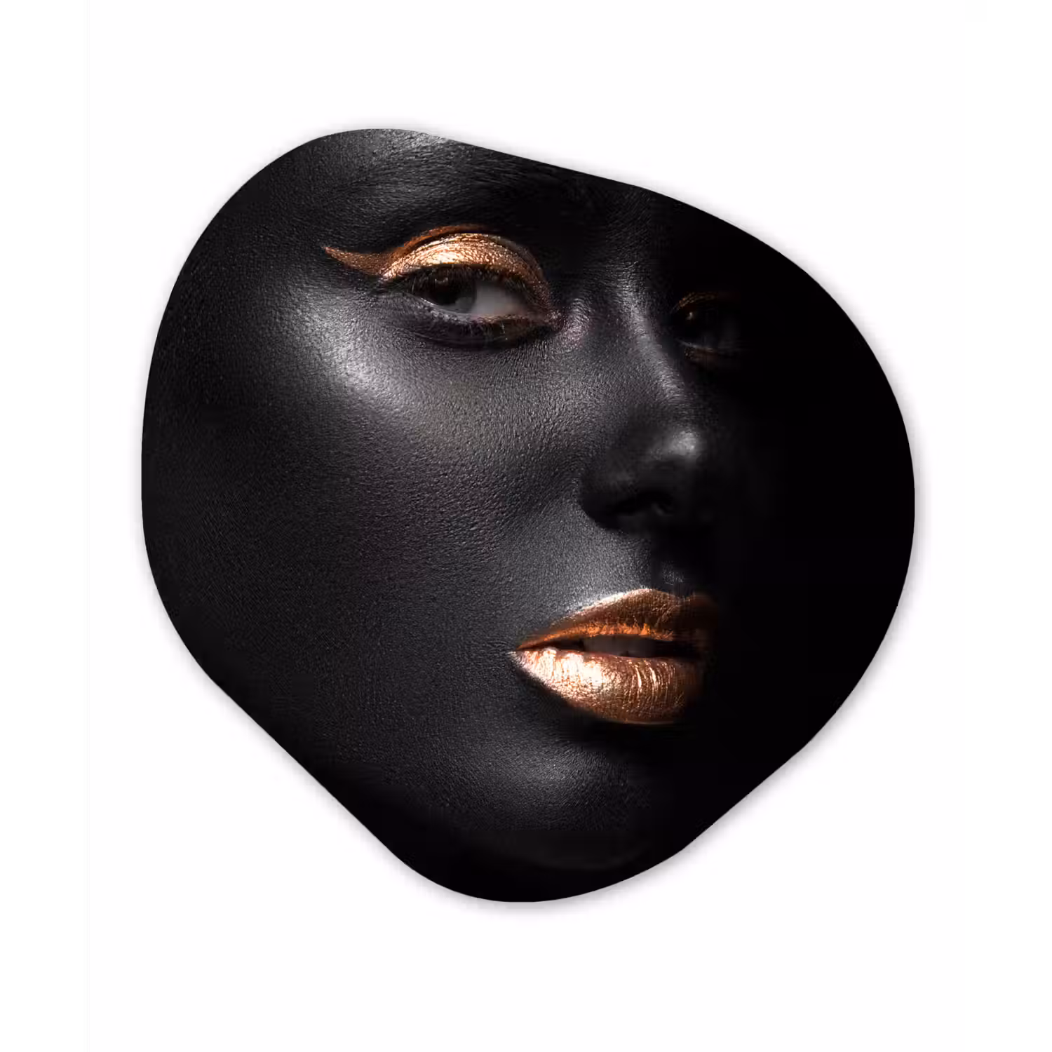Vrouw - Make-up - Koper - Zwart Wandcirkel Organisch Forex 3mm klein -3d