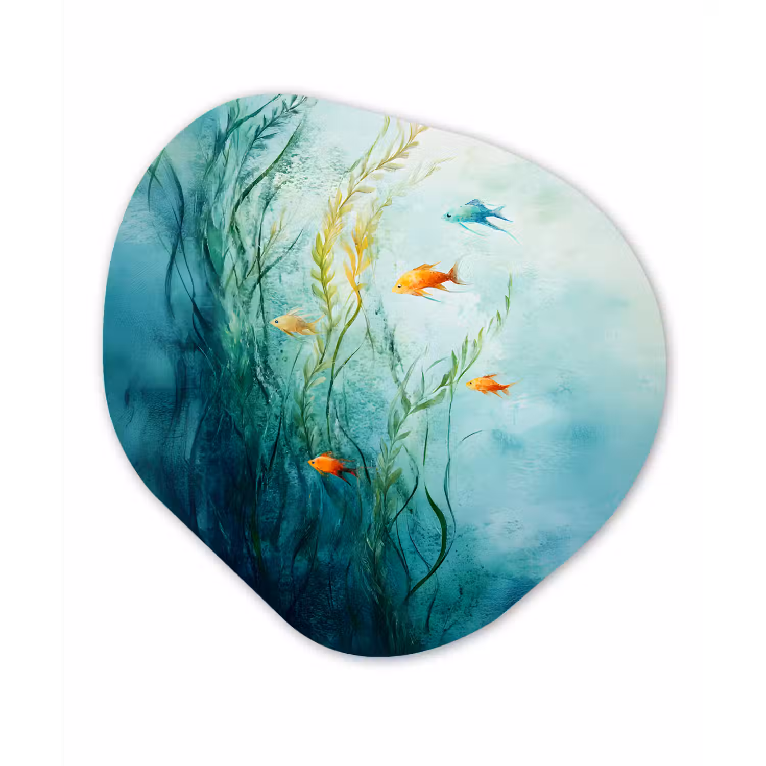 Waterplanten - Vissen - Kleurrijk - Water Wandcirkel Organisch Forex 3mm klein -3d