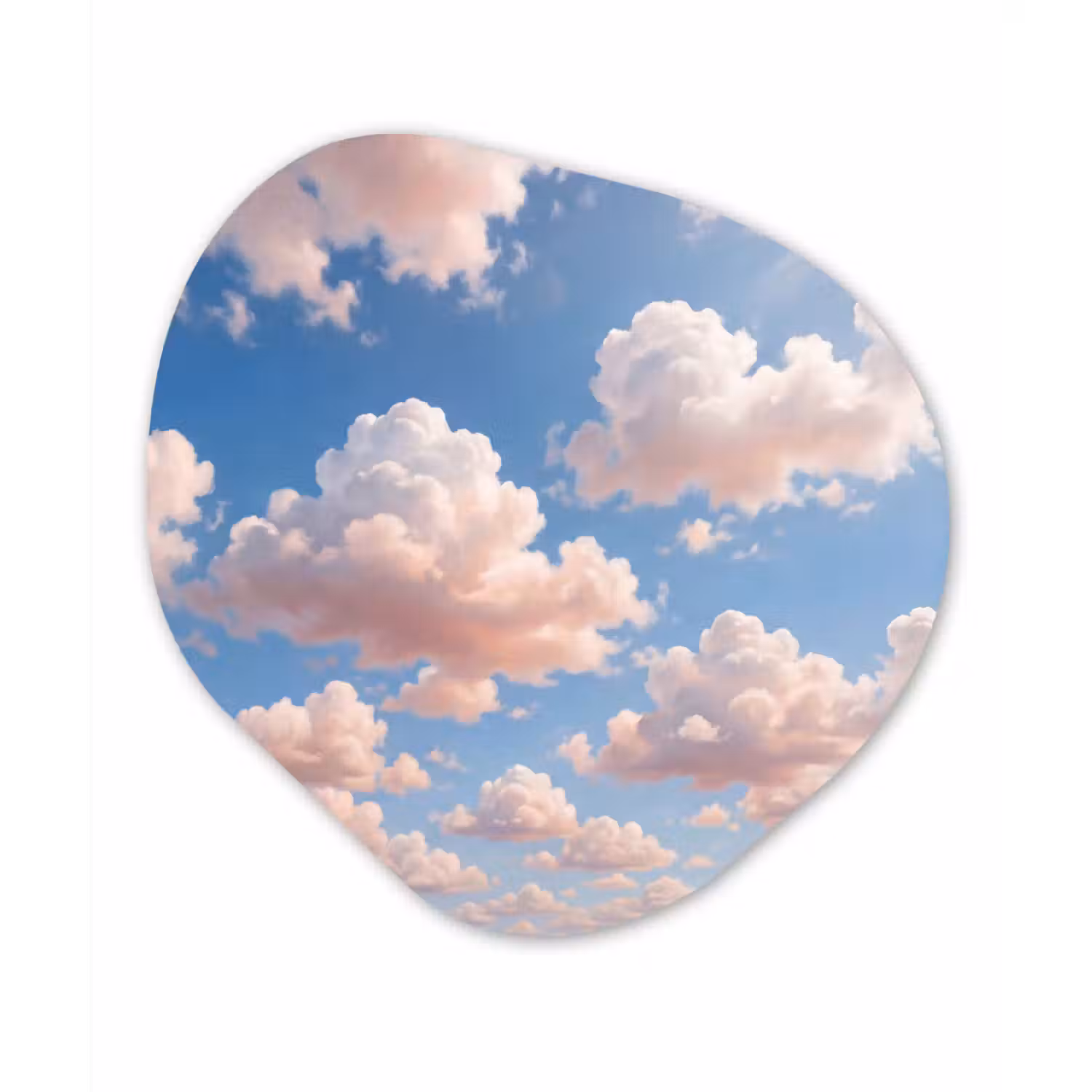 Wolken - Hemel - Natuur - Licht - Blauw Wandcirkel Organisch Forex 3mm klein -3d