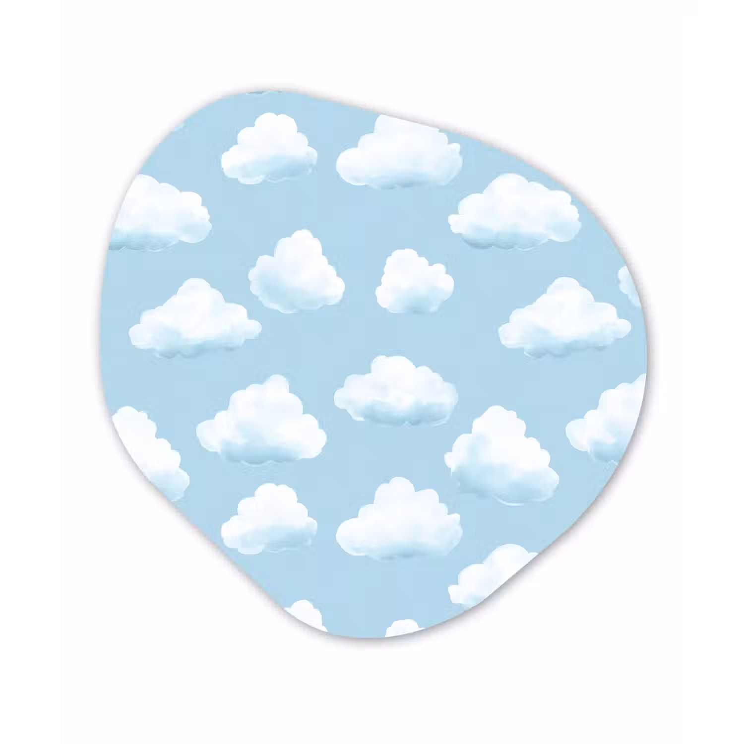 Wolken - Illustratie - Blauw Wandcirkel Organisch Forex 3mm klein 629 -3d