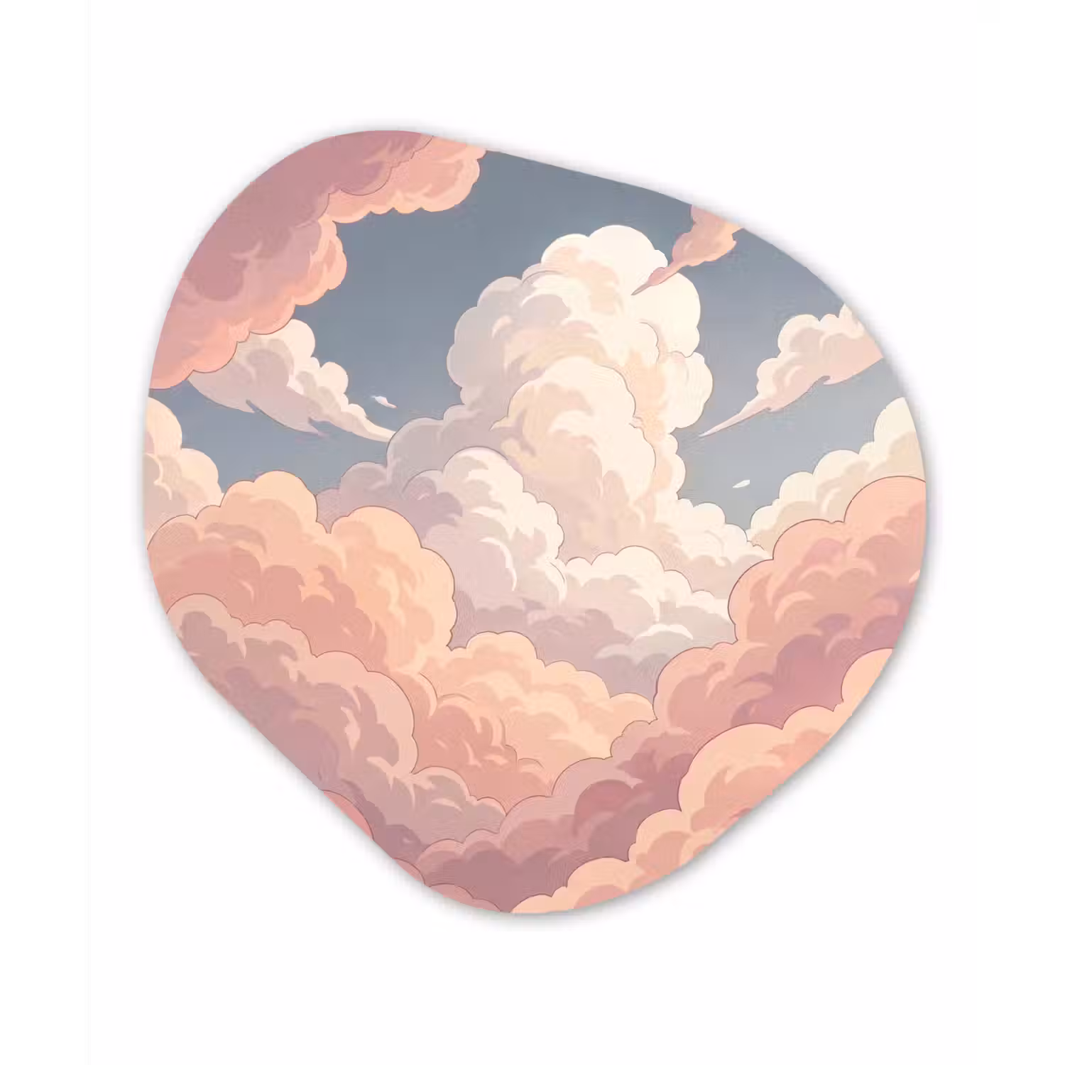 Wolken - Lucht - Natuur - Pastel - Roze Wandcirkel Organisch Forex 3mm klein -3d
