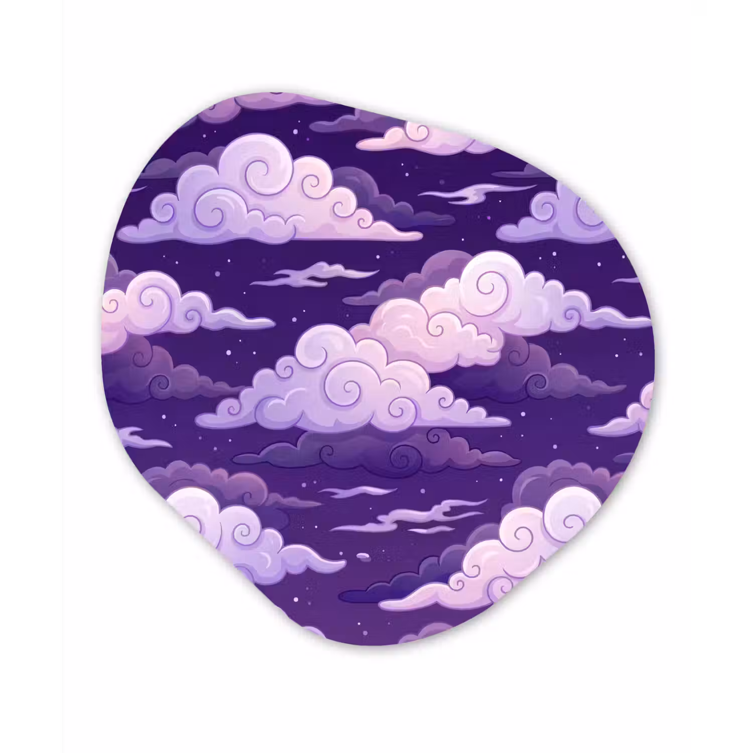 Wolken - Nacht - Natuur - Abstract - Paars Wandcirkel Organisch Forex 3mm klein -3d