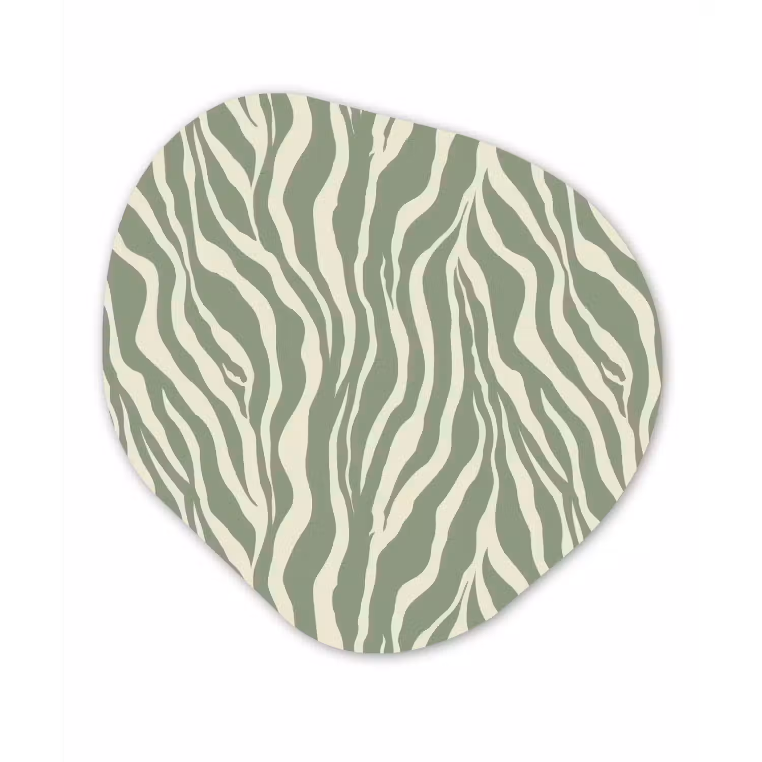 Zebra - Motief - Groen Wandcirkel Organisch Forex 3mm klein 629 -3d
