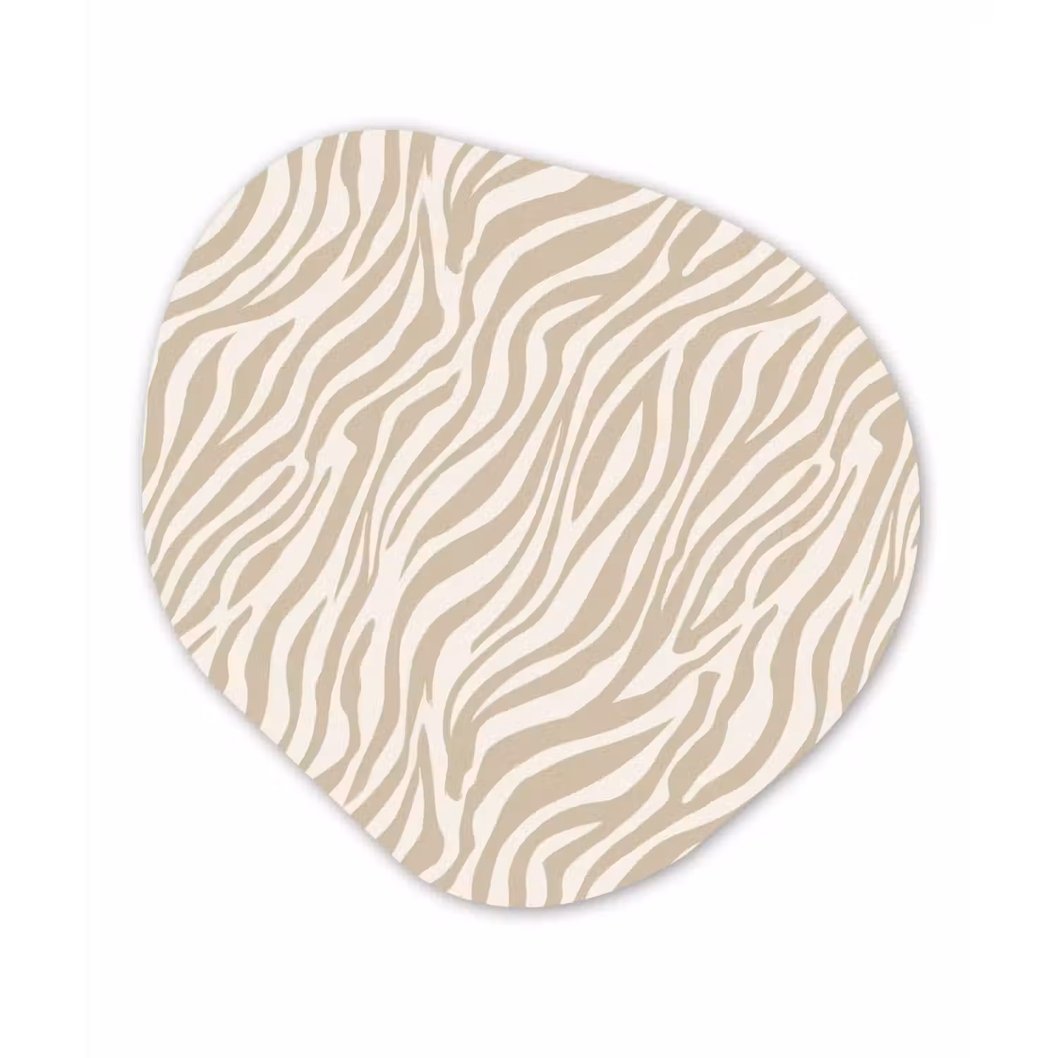 Zebra - Patroon - Beige Wandcirkel Organisch Forex 3mm klein 629 -3d