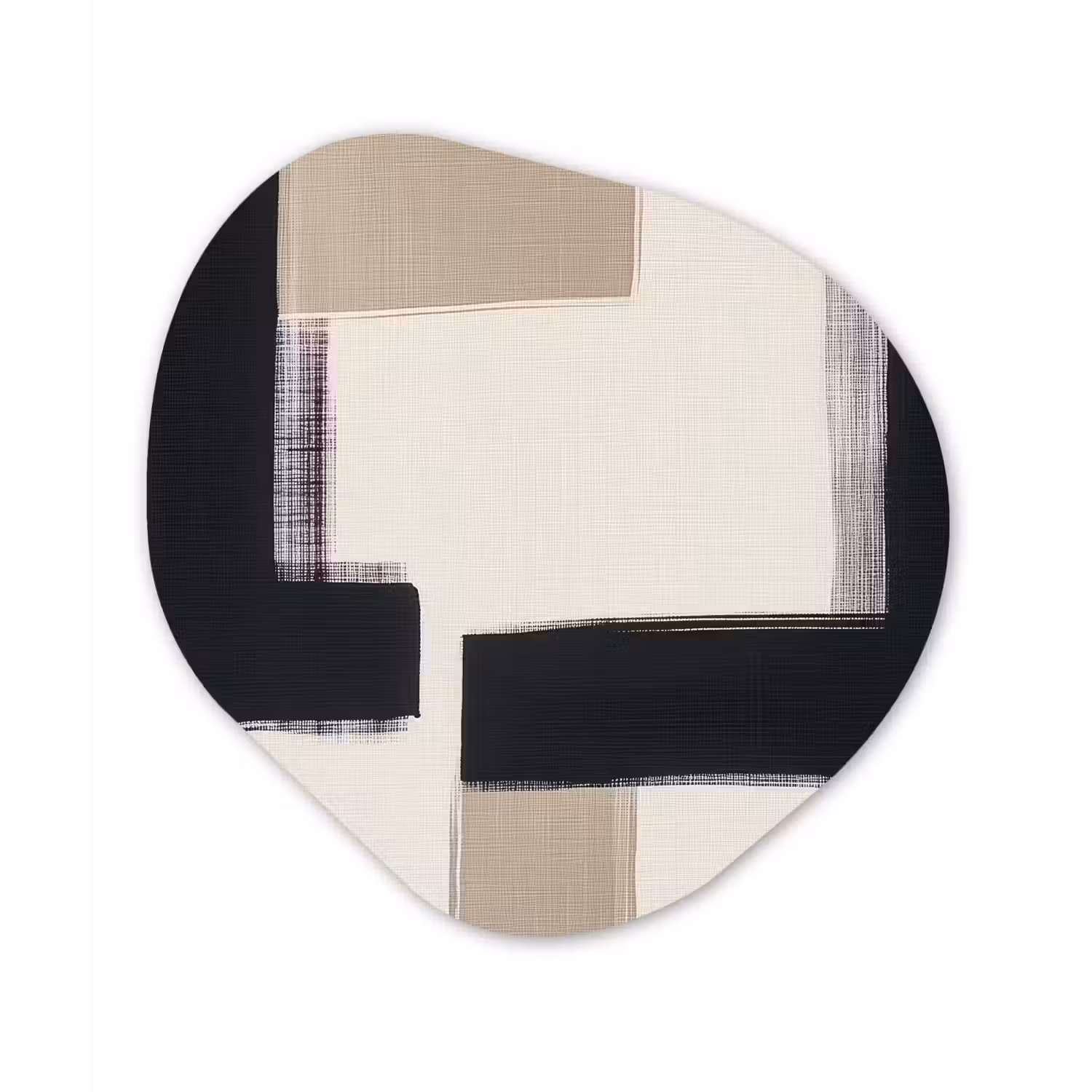Zwart - Abstract - Japandi Wandcirkel Organisch Forex 3mm klein -3d