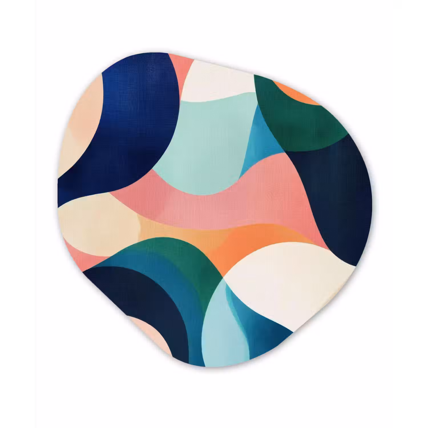 Abstract - Blauw - Roze Wandcirkel Organisch Plexiglas middel -3d